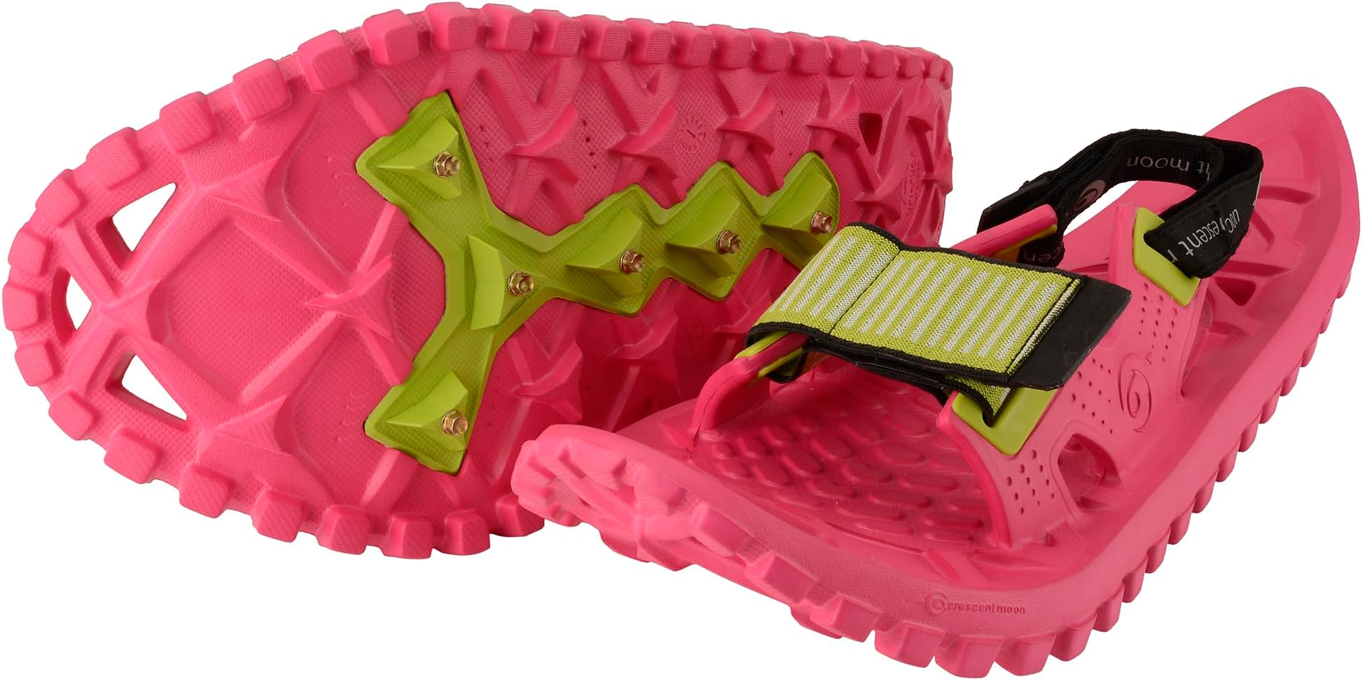 Crescent Moon Kids Snowshoes | Easy 17.5" Foam Snowshoes for Kids to 100 pounds with Secure Hook & Loop Binding, Insulating Rocker Cloud Deck & Durable Ice Spikes