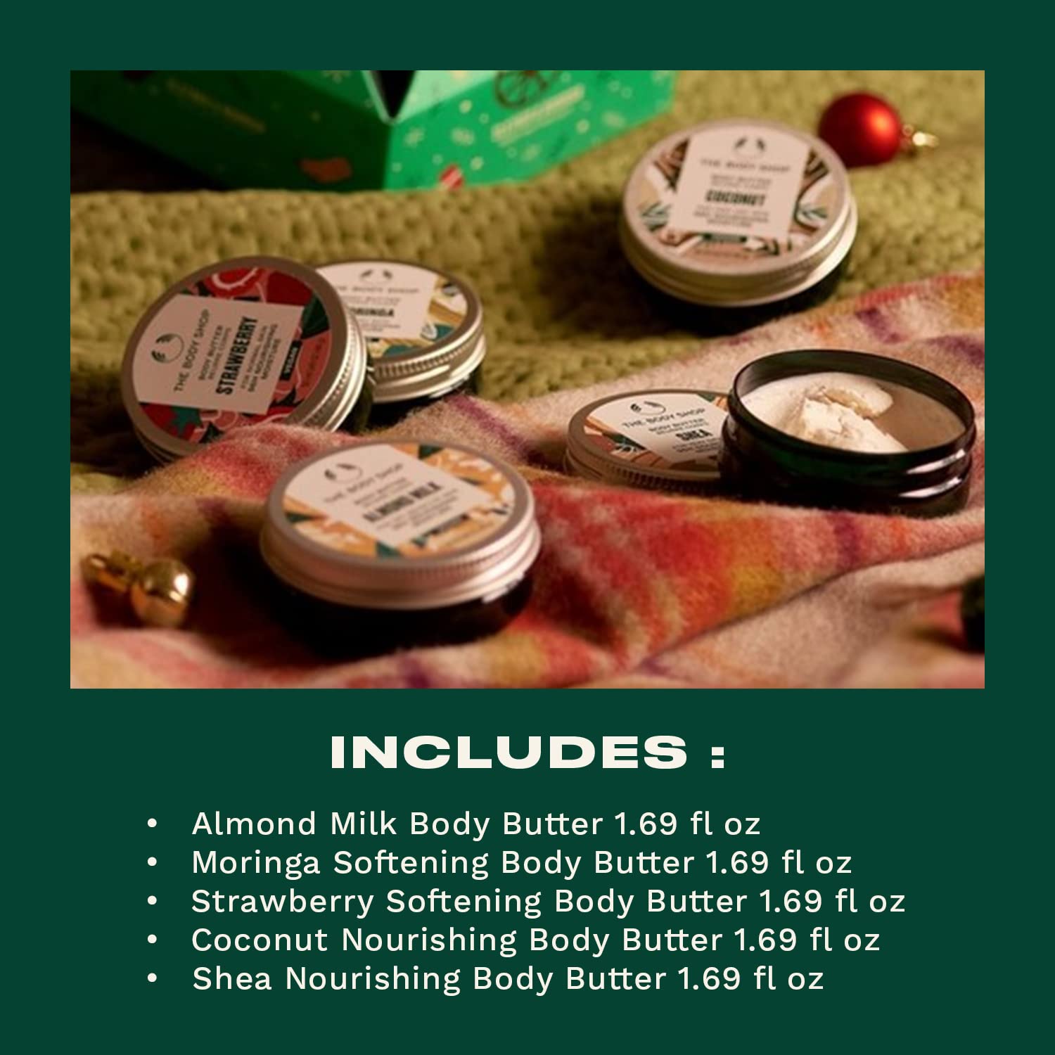 The Body Shop Slather & Nourish Body Butter Gift Set, Softens & Nourishes Skin, Almond Milk, Strawberry, Moringa, Coconut, Shea, Vegan, 1.69 Fl Oz : Beauty & Personal Care