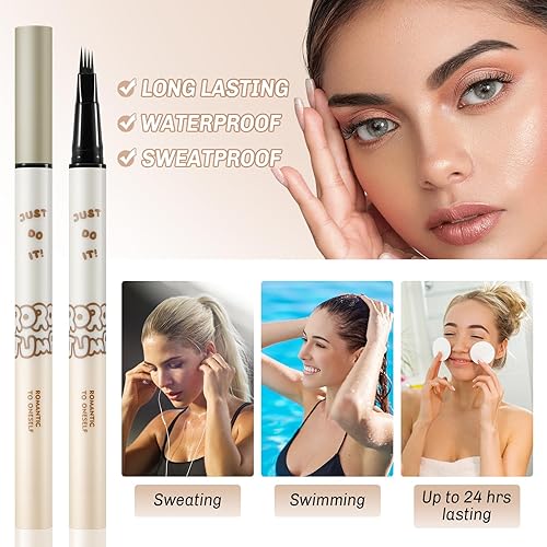 Miniatura 6 de Lápiz de cejas impermeable Microblading Liquid Brow Pen,Micro Gel de cejas de 4 puntos, de larga duración, crea cejas de aspecto natural sin esfuerzo