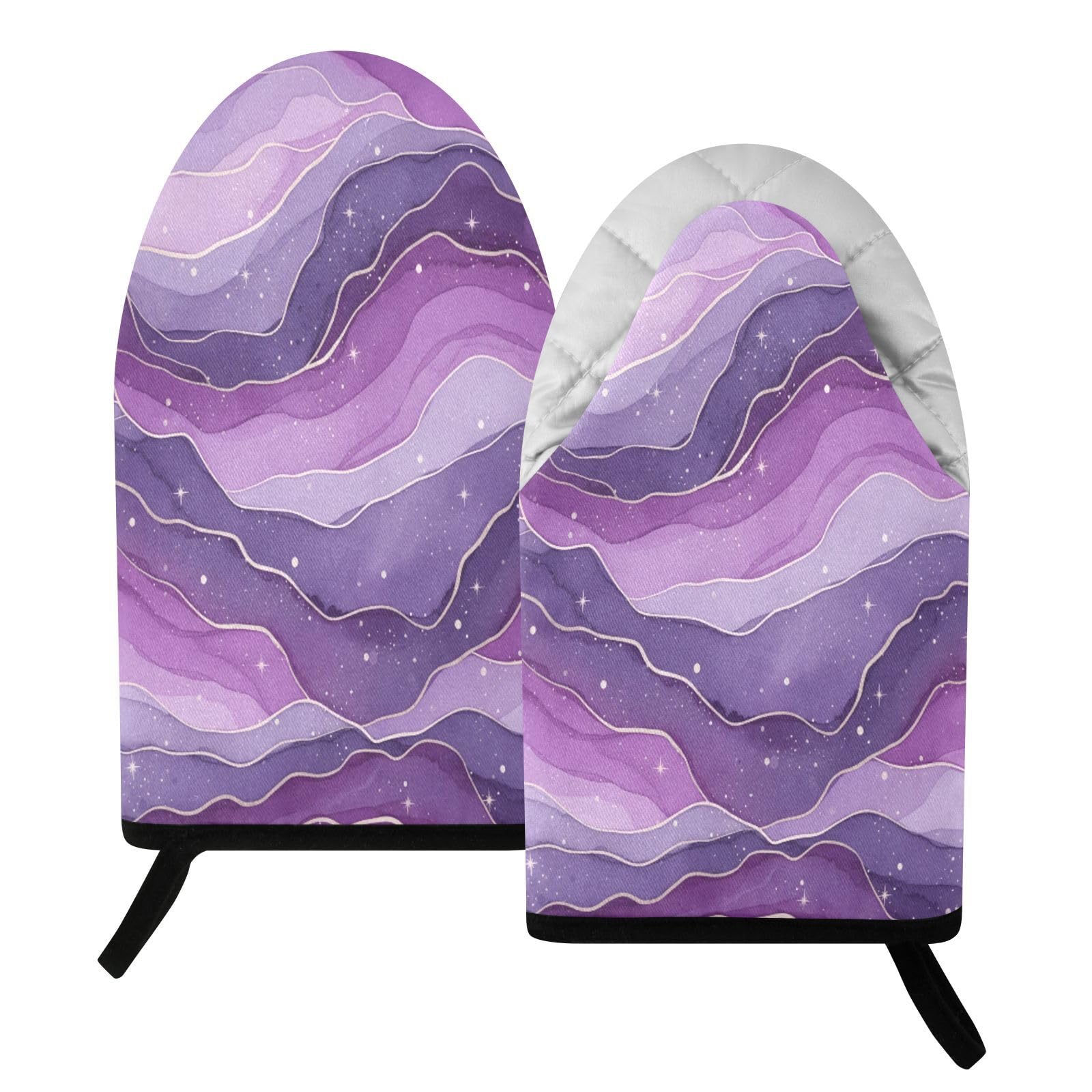 BURSTDDY Marble Oven Mitt,Heat Resistant Kitchen Mitts for Cooking
