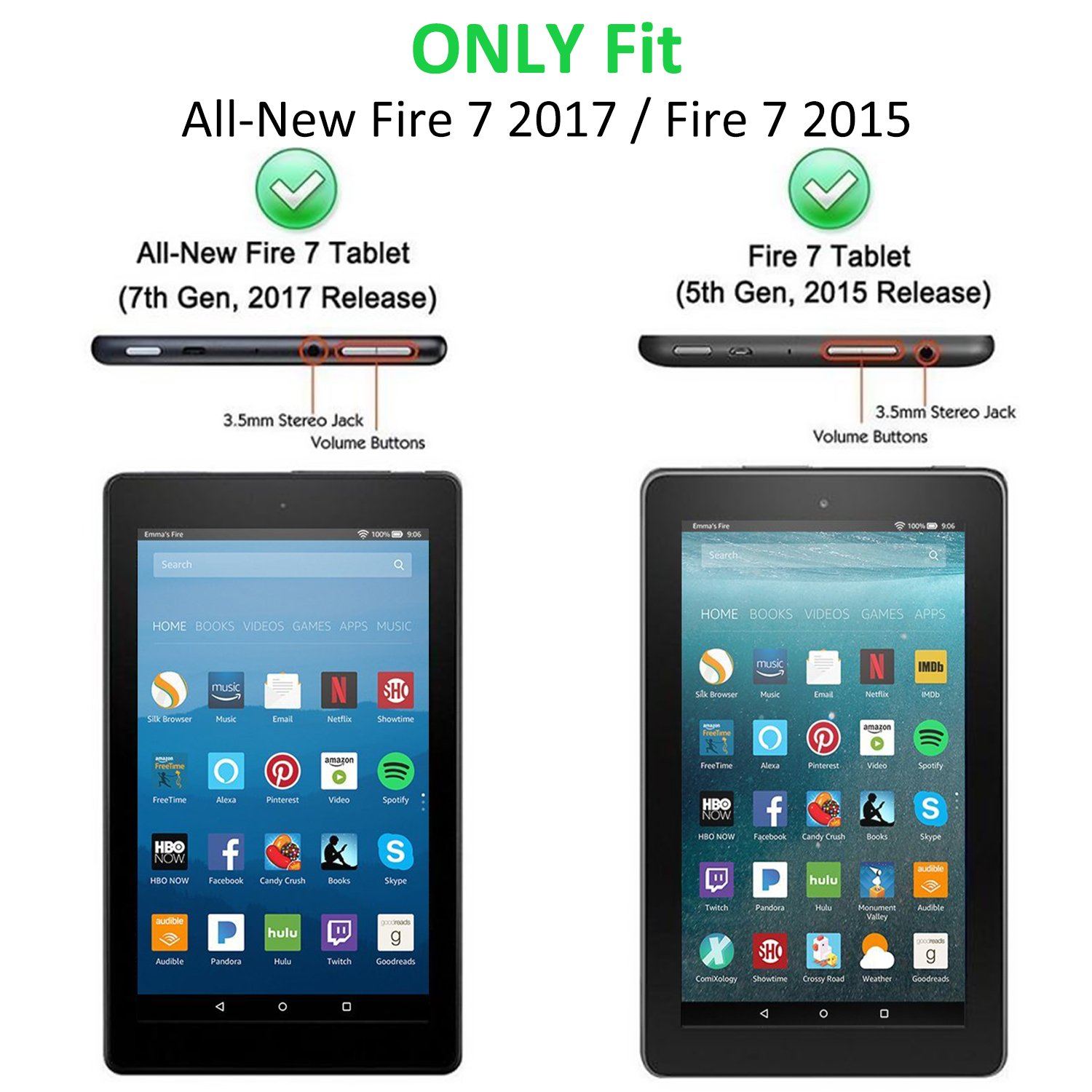 DiHines kindle fire 7 Tablet Case Fire 7 2017 Kids Case