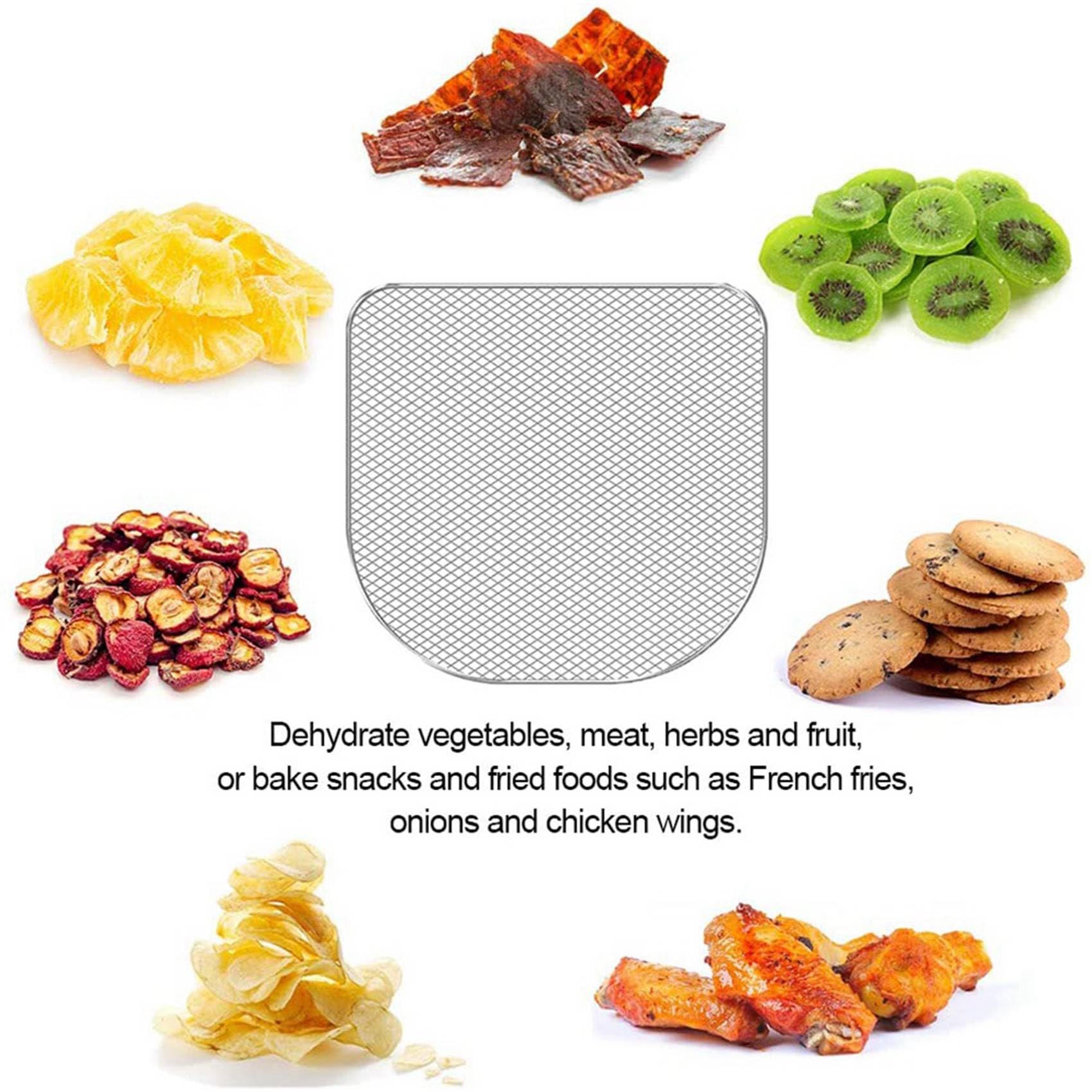 Rack Disidratatore per Forno per Friggitrice Ad Aria, Accessori per Friggitrice Ad Aria da 6 Quart, Frutta E Carne Disidratata, Griglia per Aria, Vassoio di Disidratazione 6 Pezzi