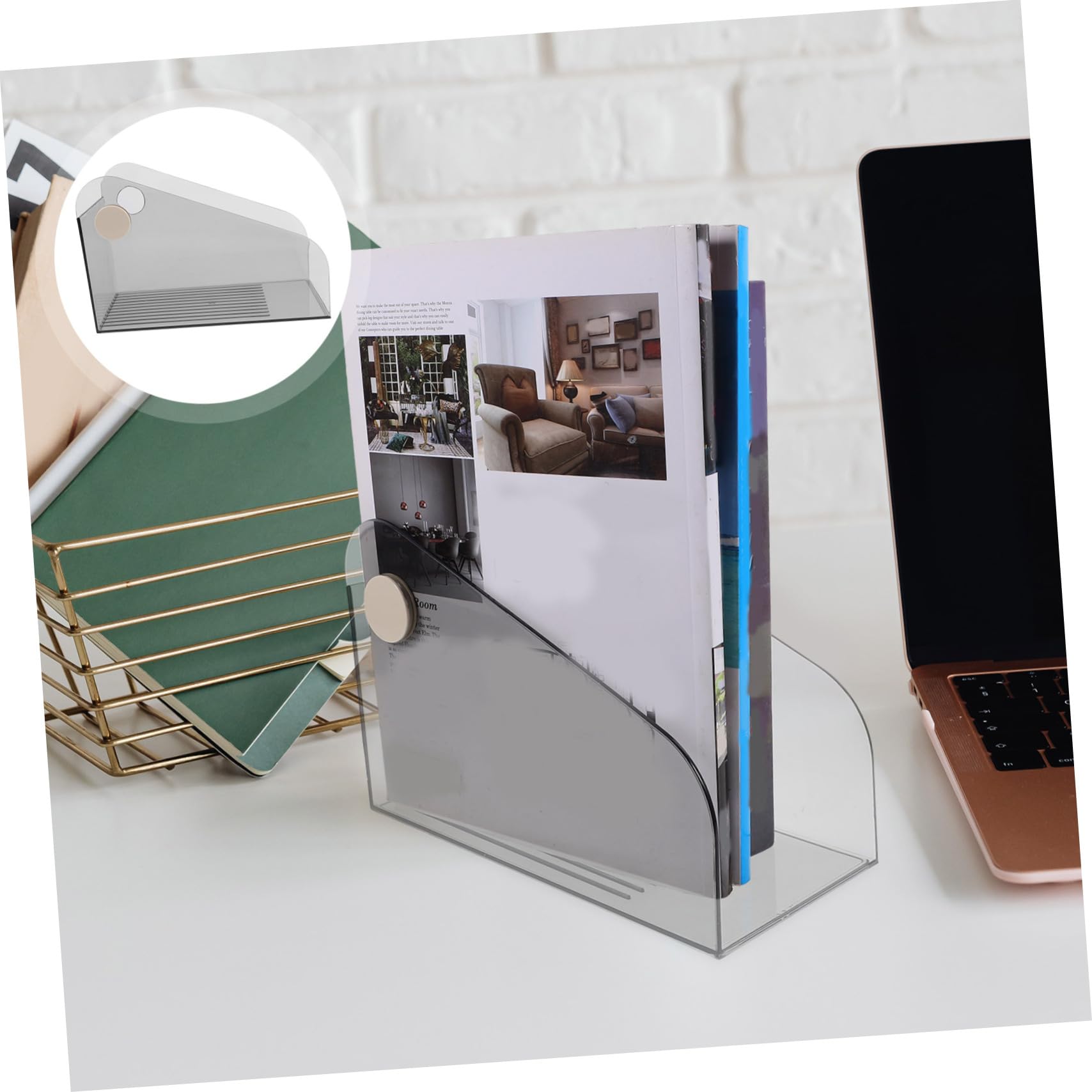 SHINEOFI 2pezzi Organizzatore Documenti Da Scrivania Pet e Scaffale Per Libri Trasparente Porta Documenti e File Per Ufficio e Studio Design Moderno e Funzionale Facile Da Usare e Riporre