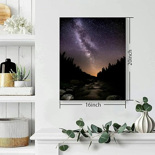 Miniatura 3 de Bathroom Wall Art Decor Bathroom Pictures for Wall Artwork Night Sky and Milky Way Nature Panorama Framed Canvas Wall Art for Bedroom Dining Room