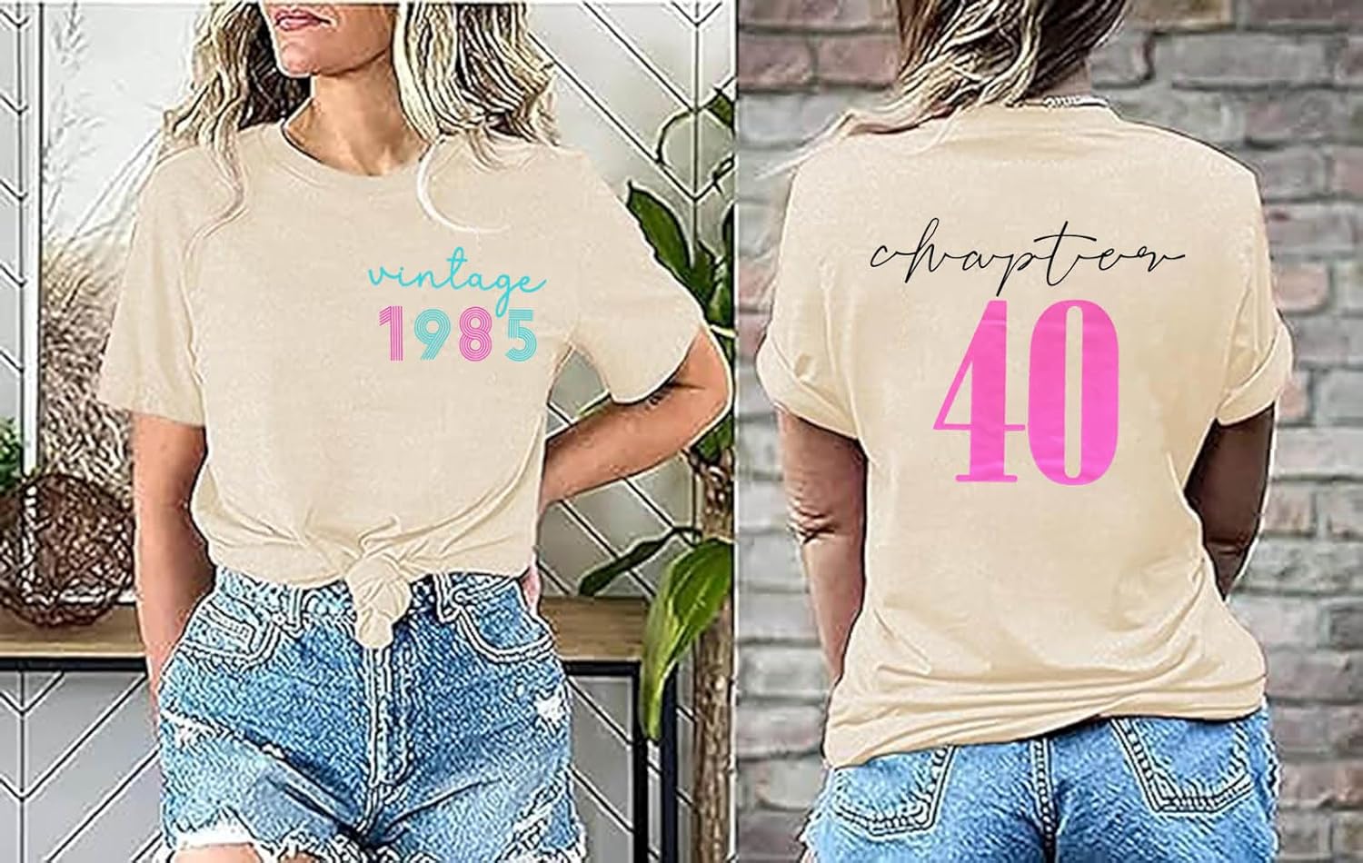 40th Birthday Gift T-Shirt Women Vintage 1986 Birthday Party Shirt Casual Short Sleeve 40 Bday Shirt Tee Tops - Image 3