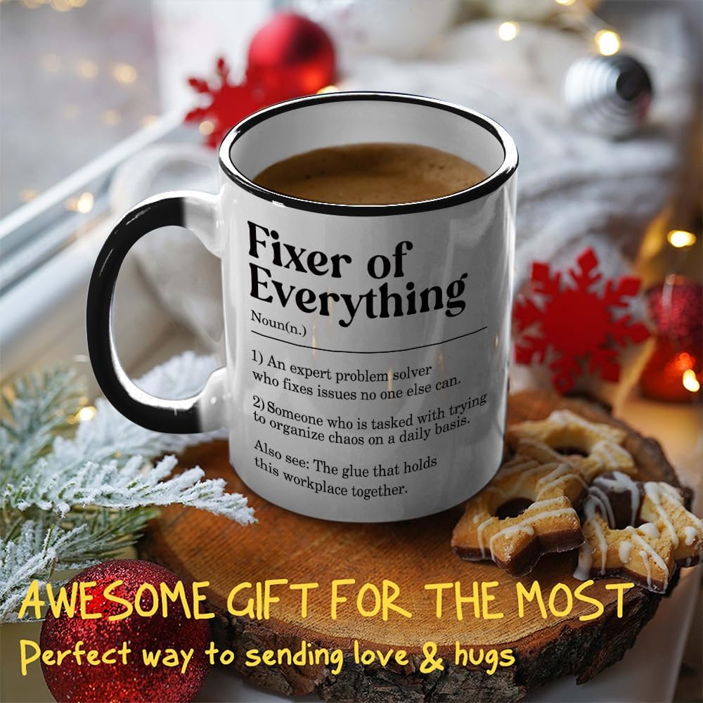 Fixer of Everything Mug 11OZ, Funny Boss Birthday Gift for Coworkers, Cool Gifts for Bosses, Colleagues, Christmas Gift for Boss - Image 5