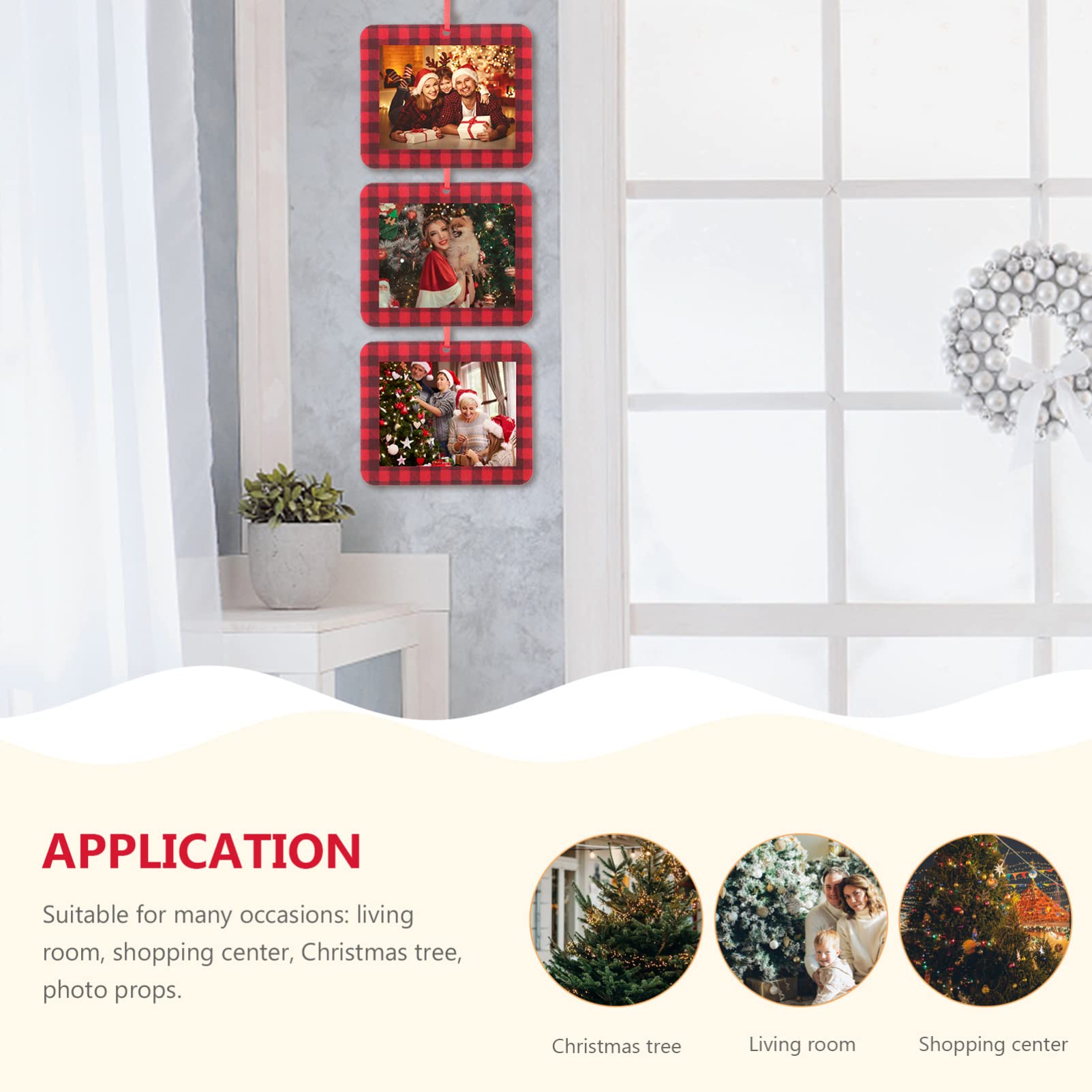 Abaodam 36piezas Adornos De Navidad De Fieltro Forma De Marco De Fotos Colgantes Decorativos Para Fotos Navideñas Para Fiestas y Decoraciones Del Hogar