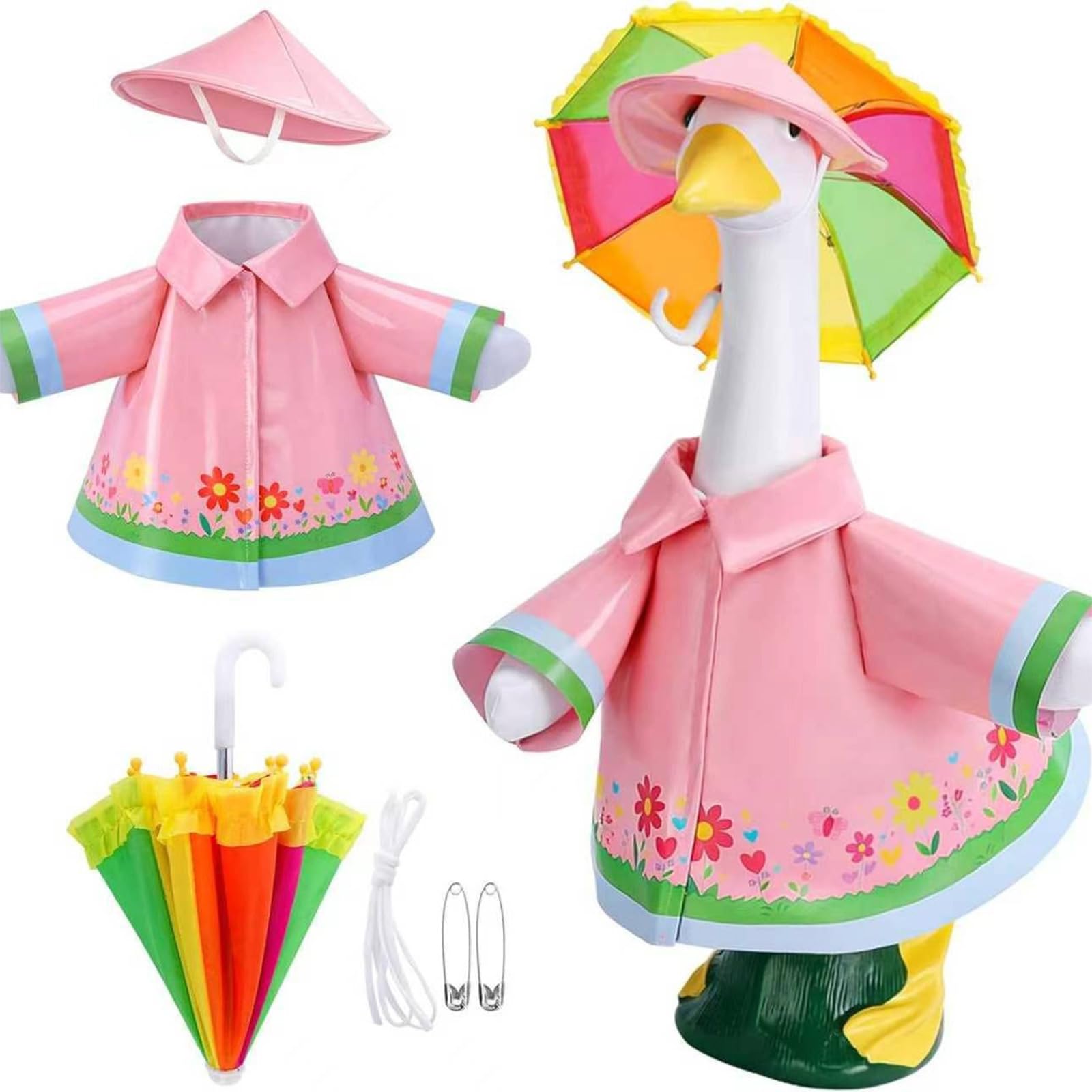 YWLUUOO Geese Ensembles Accessories for Party Decorations Geese Rainwear and Umbrella Polyester Waterfowl Dress