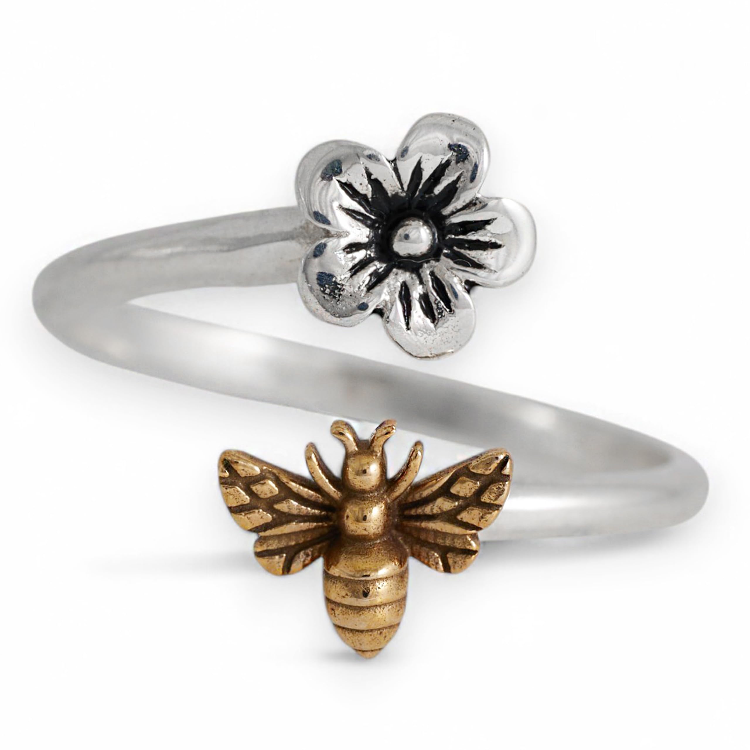 NINA DESIGNS Sterling Silver Rings - Sterling Silver Adjustable Ring, Jewelry for Women, Recycled Silver, Gift for Women Women’s Rings