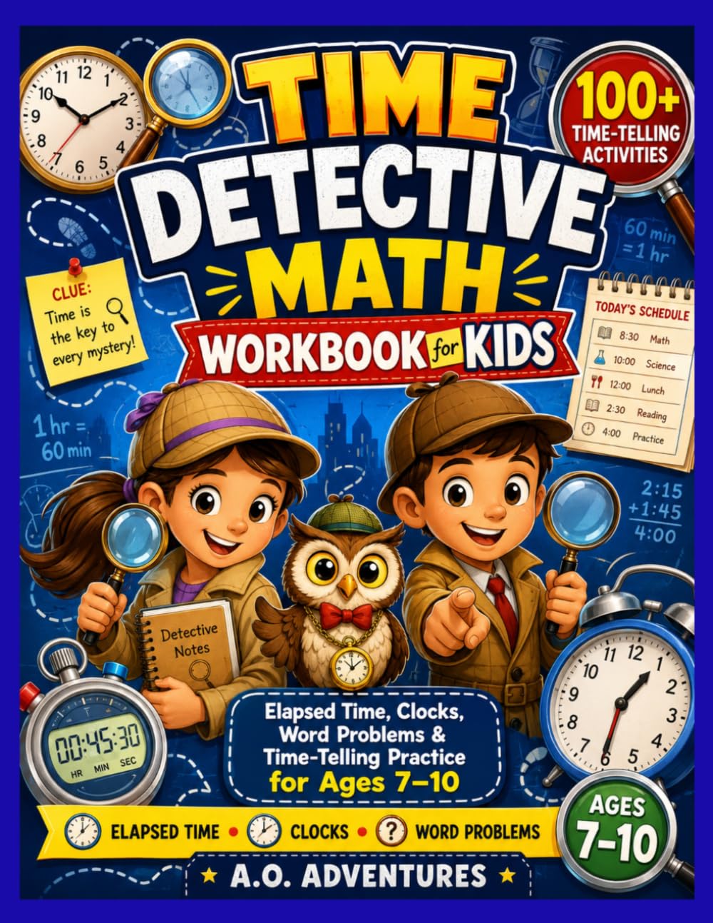 Time Detective Math Workbook for Kids: Elapsed Time, Clocks, Word Problems & Time-Telling Practice for Ages 7–10