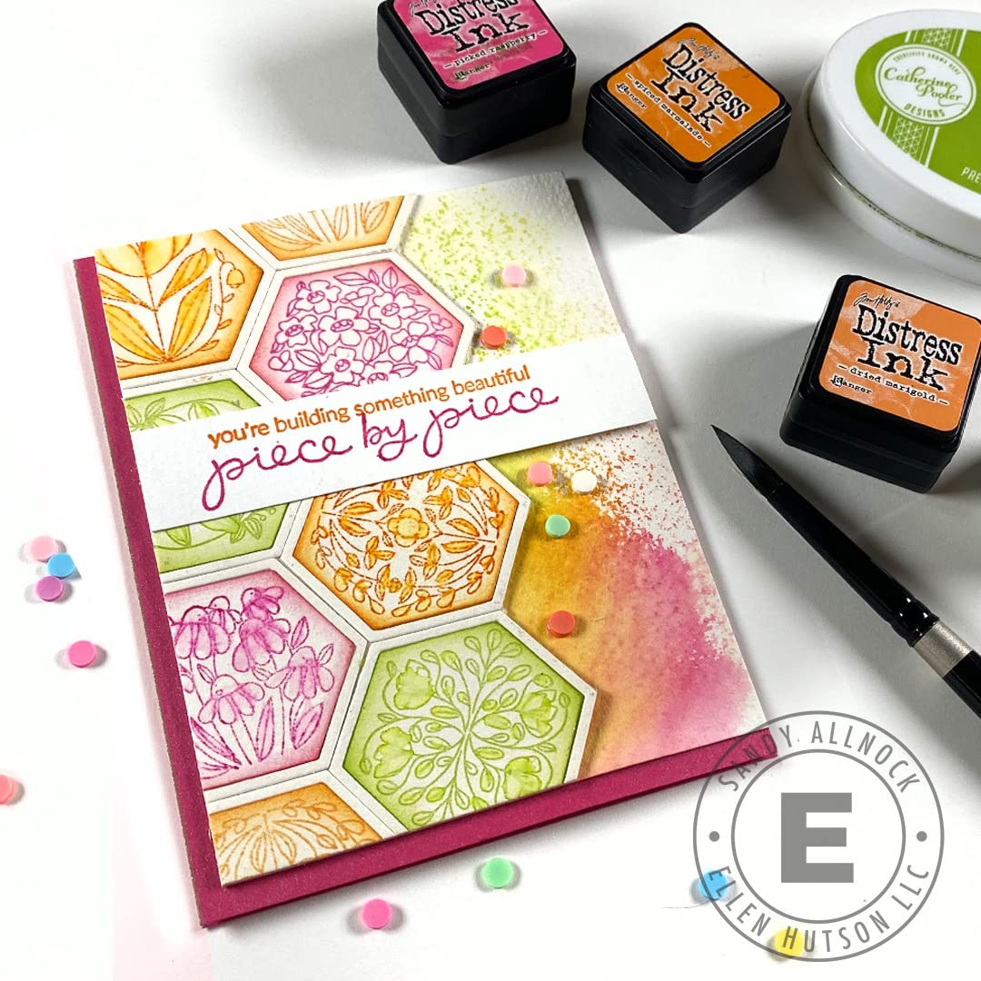 HexágonosEssentials by Ellen Designer DiesLayering Stackable Nesting Panels Matting Shape Cutting Die. Cortes de matriz DIY para fazer cartões e scrapbooking Imagem 3