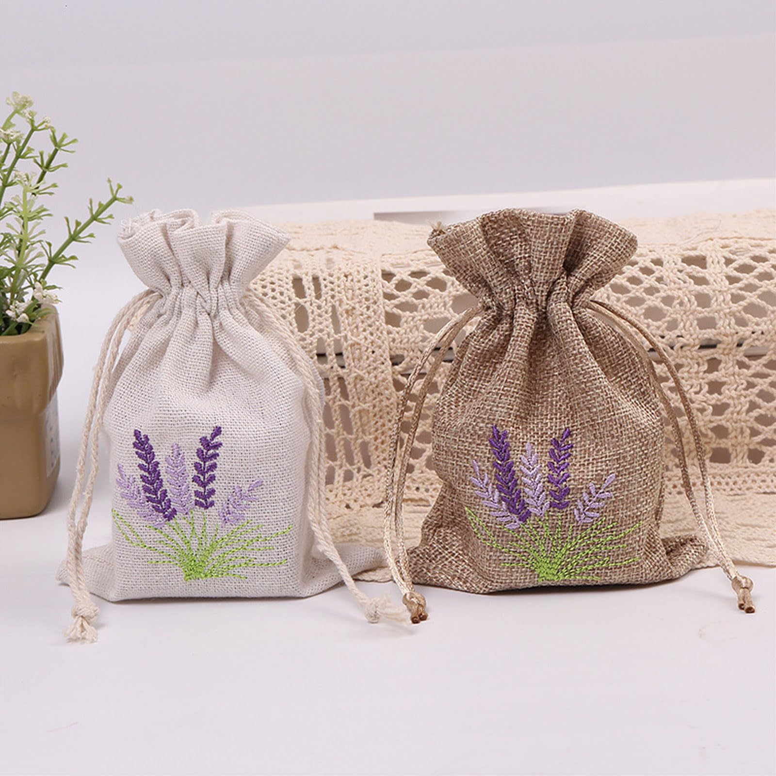 Sacchetti Profumati Vuoti Di Lavanda - 24 Pezzi, Cotone/Lino, Con Cordino, Per Armadi, Auto, Cassetti