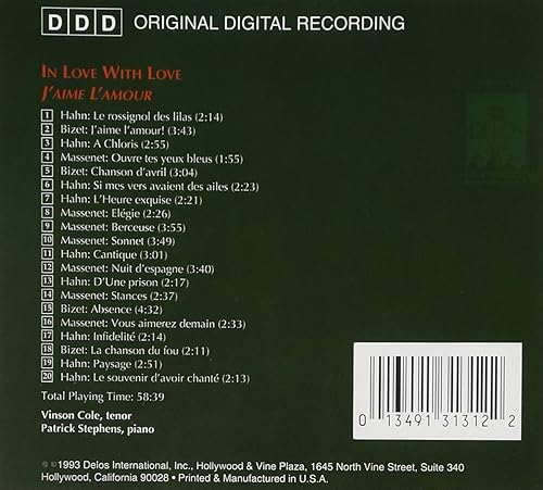 Miniatura 2 de Vinson Cole - In Love with Love  Love Songs by Massenet Bizet Hahn
