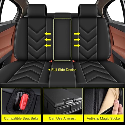 Miniatura 2 de Fundas de asiento de automóvil para Kia K5 2021 2022 2023 2024, juego completo de funda de asiento de piel sintética con compatible con bolsa de