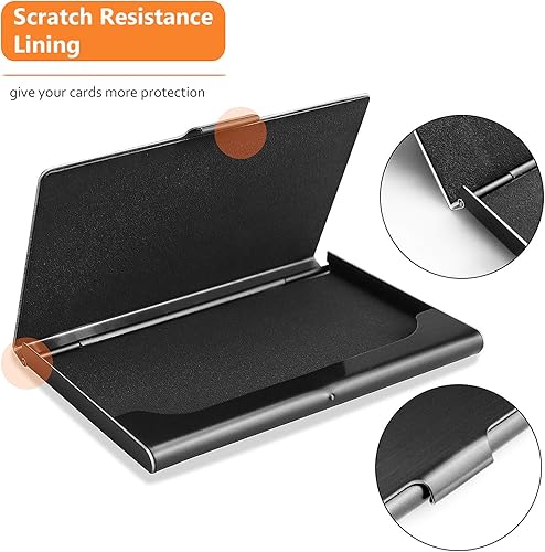 Miniatura 4 de Ocadux Tarjetero profesional para tarjetas de visita de acero inoxidable, mantiene las tarjetas de visita en perfectas condiciones, 3.7 x 2.3 x 0.3