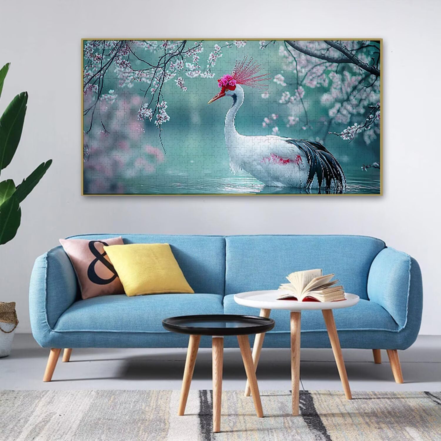 Puzzle para Adultos 1692 Piezas, Grulla Blanca del Lago Puzzle, Difícil, Desafiante, Rompecabezas Encajan Perfectamente, Letras en la Parte Posterior, Regalo para Personas Mayores (179x31cm) v-373