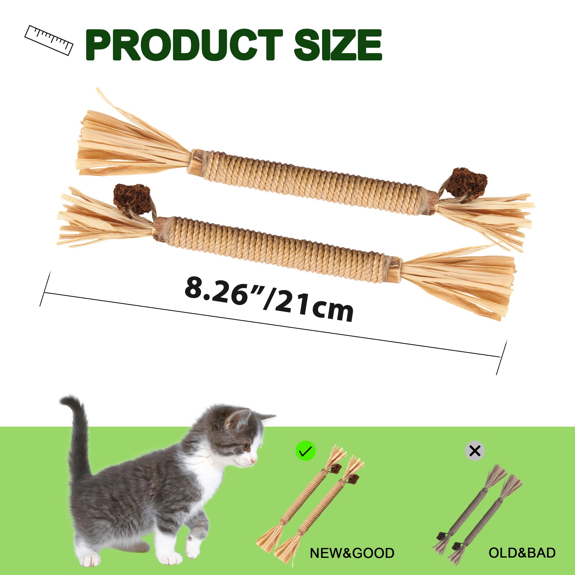 Leoezx Silvervine Sticks for Cats (6 Pcs),Natural Catnip Sticks,Cats Chew Dental Treat,Cats Toy Wand Interactive, Catnip Toys,Teething Toys for Kittens, timber