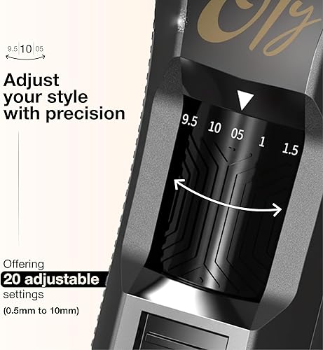 Miniatura 2 de Oty Cortadora de barba ajustable para hombre, impermeable, inalámbrica, con esfera de 20 longitudes, cuchillas de acero inoxidable, pantalla LED y