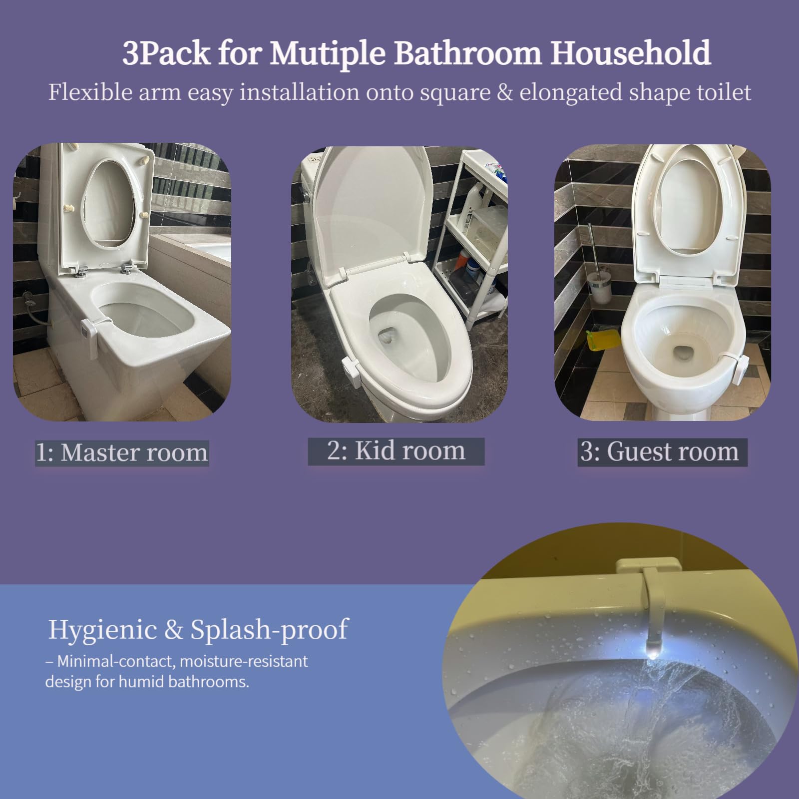 LED toilettenlicht,Toilettenbeleuchtung 8 Farben für Badezimmer Hause, WC-Schüssel-Nachtlichter, Bewegungserkennung