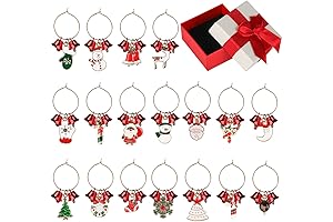 18-Pack Holiday Wine Glass Charms