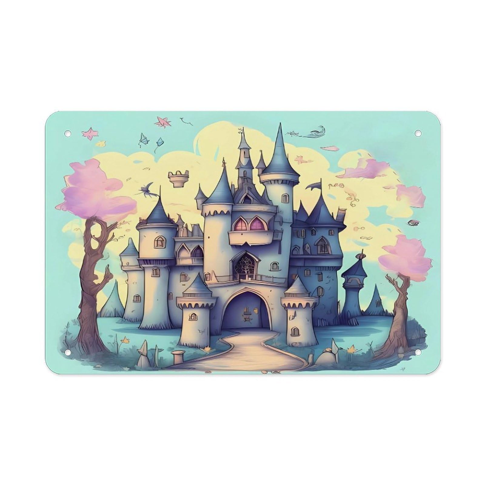 Fodpand Style Fairytale Castle Wall Art Metal Signs Tin Sign