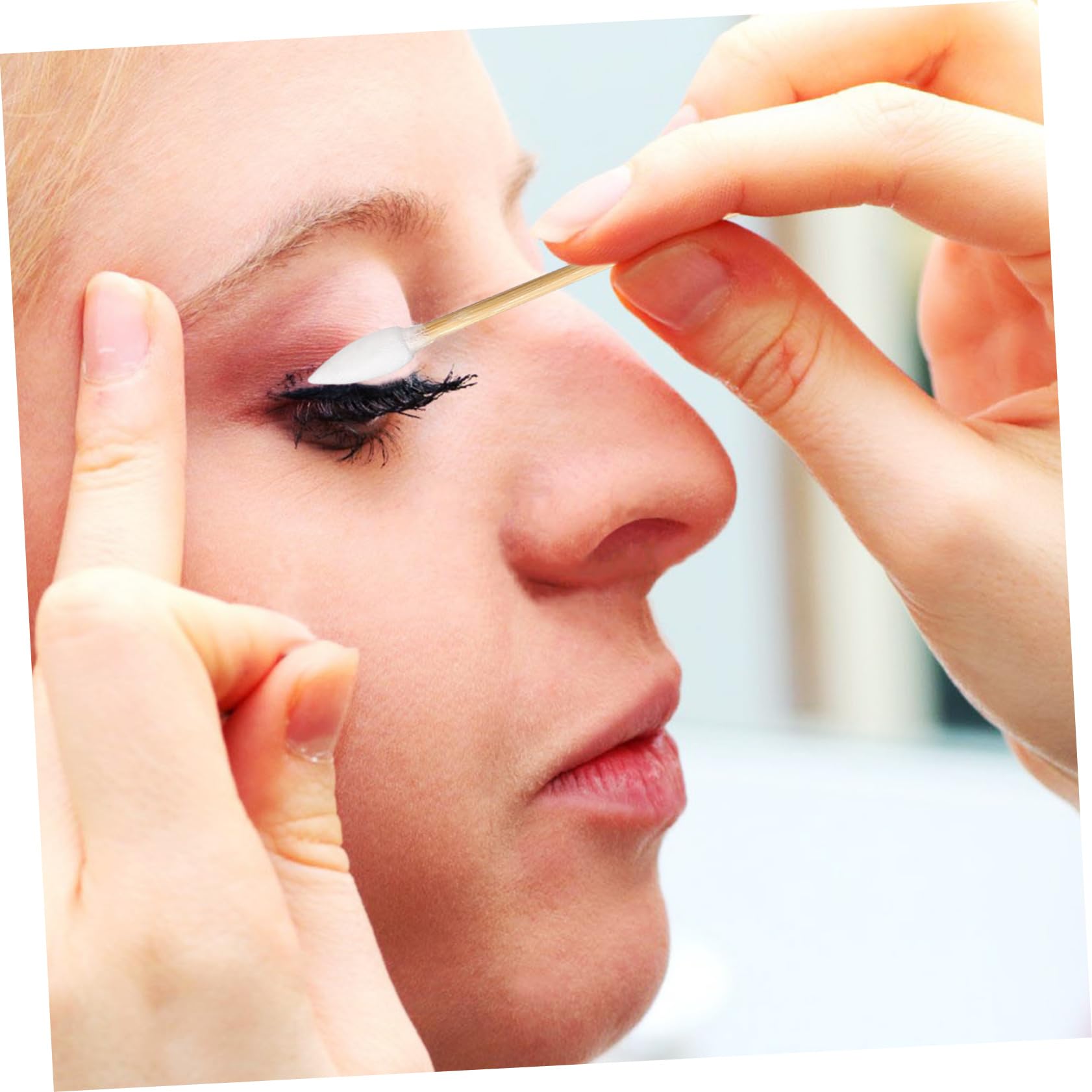 VALICLUD 5 Sätze Präzisionsbaumwäsche Tupfer Klein Make-up-tupfer Ohr Wattestäbchen Reiniger Individuell Sauber Nabelabstriche Wattestäbchen Mit Spitze Baumwolle Khaki 500 Stück * 5
