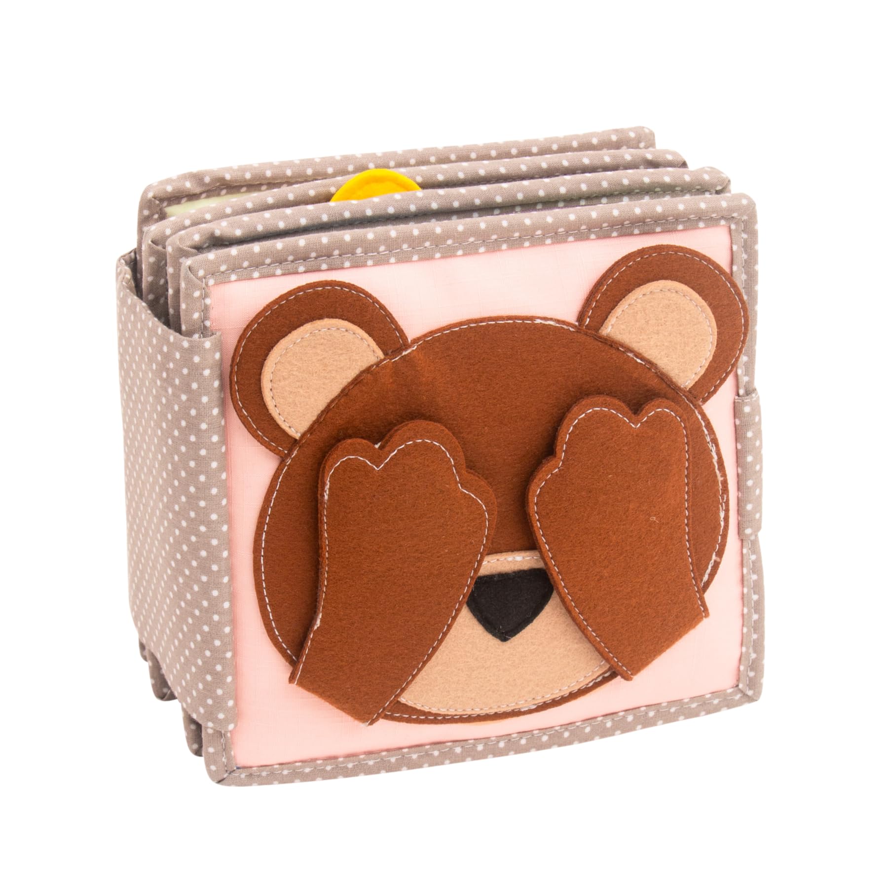 Jolly Designs Mini Quiet Book Peek-a-Boo - Montessori Toys a partir de 6 meses - Promueve la motricidad y la percepción sensorial - Libro de tela para bebés - Libro de fieltro hecho a mano - Perfecto