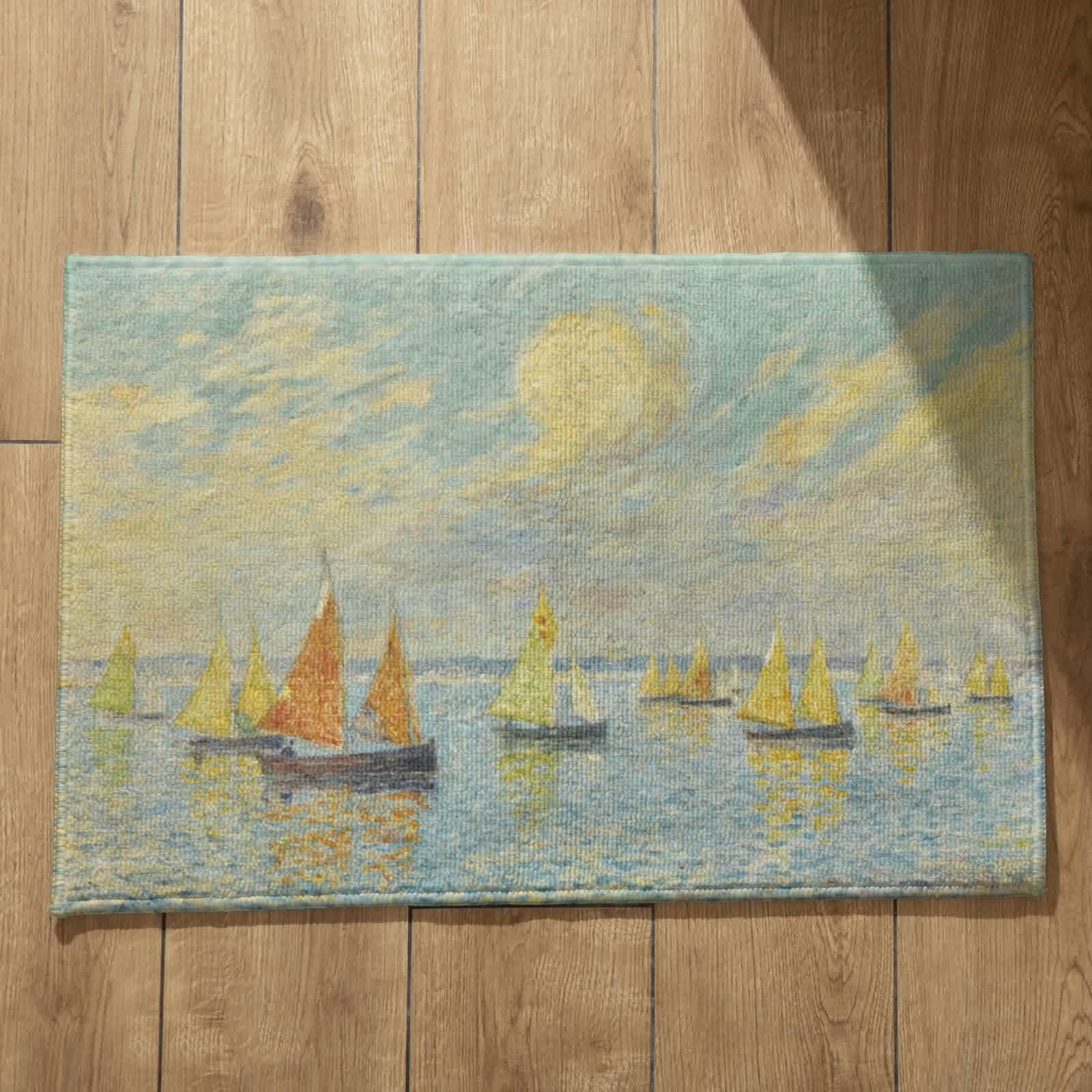 Tapis de porte intérieur fin décor paysage original pour entrée et cuisine moderne