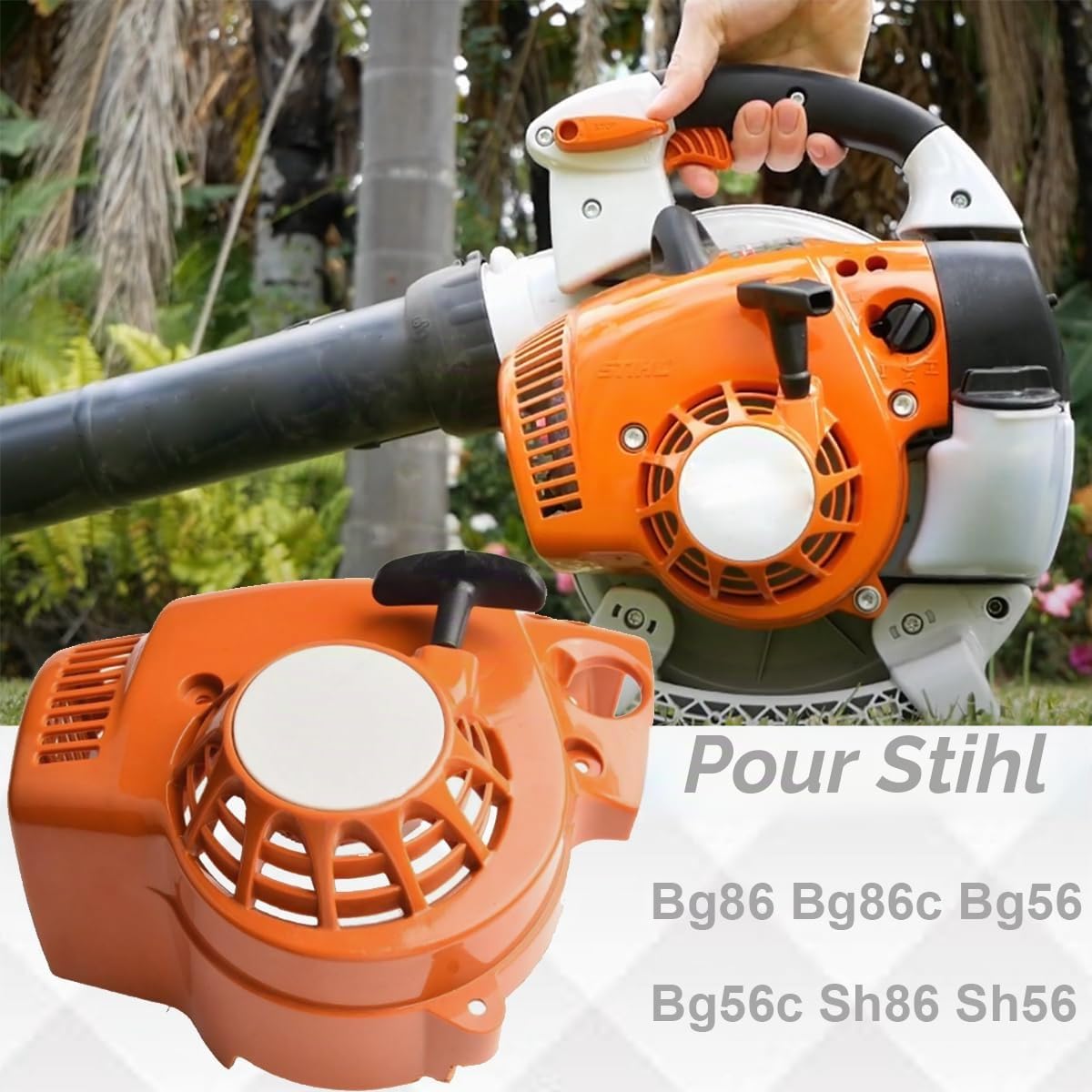 ZAMDOE 4241-080-2106 Lanceur à Rappel pour Stihl BG86, BG56 Sh86 | 4241 080 2106 Souffleur de feuilles portatif Sh56 Bg86c Bg56c Sh56C pièce de rechange