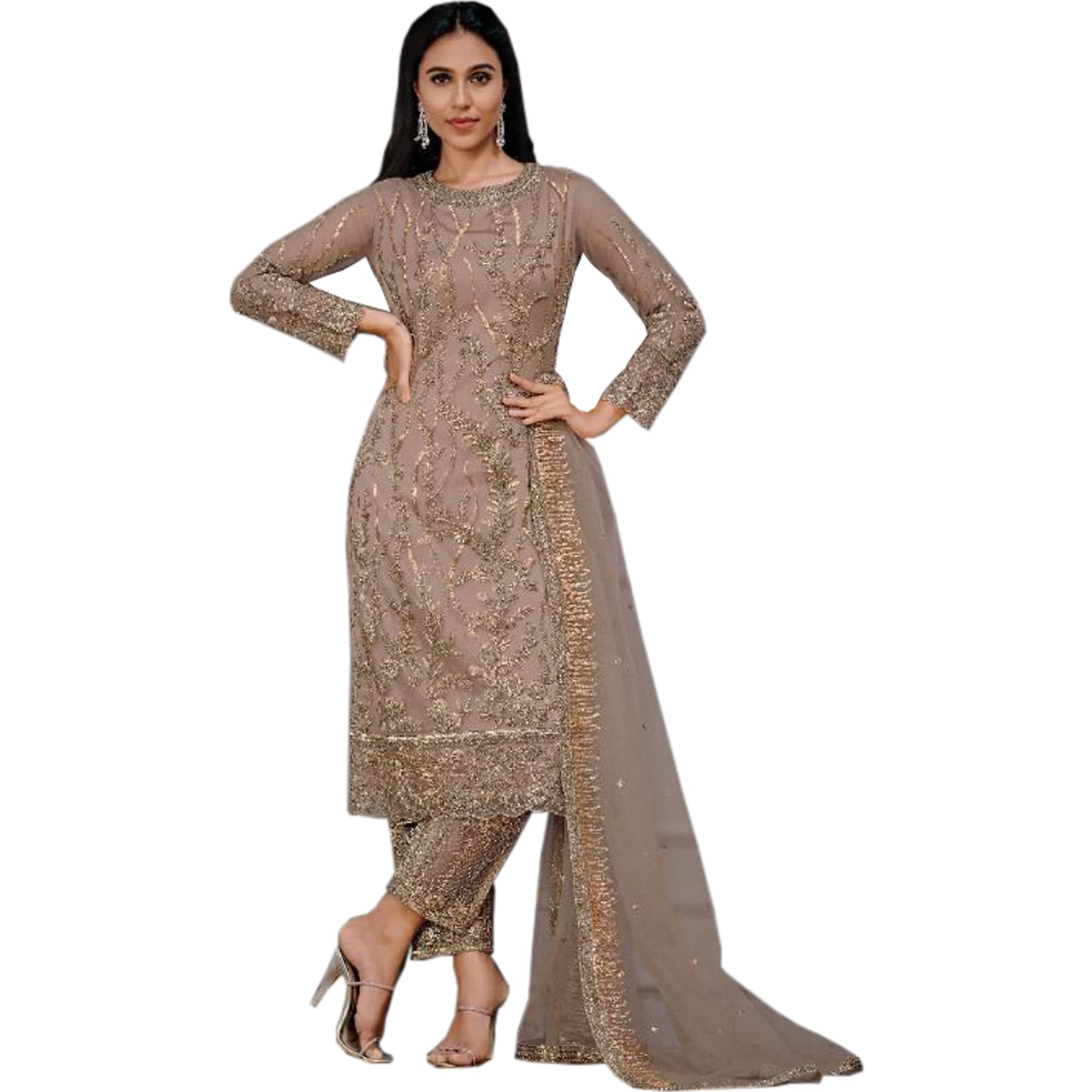 Party Wear Pakistani Designer Salwar Kameez Shrug Suits Indian Stitched Trouser Pant Plazzo Dress