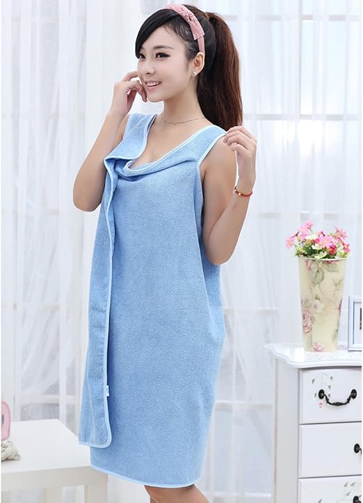 Amazon ノーブランド品 着るバスタオル ヘアキャップ バスローブ かわいい 服のようなバスタオル ブルー タオル ホーム キッチン オンライン通販 Amazon ノーブランド品 着るバスタオル ヘアキャップ バスローブ かわいい 服のようなバスタオル ブルー タオル ホーム キッチン オンライン通販