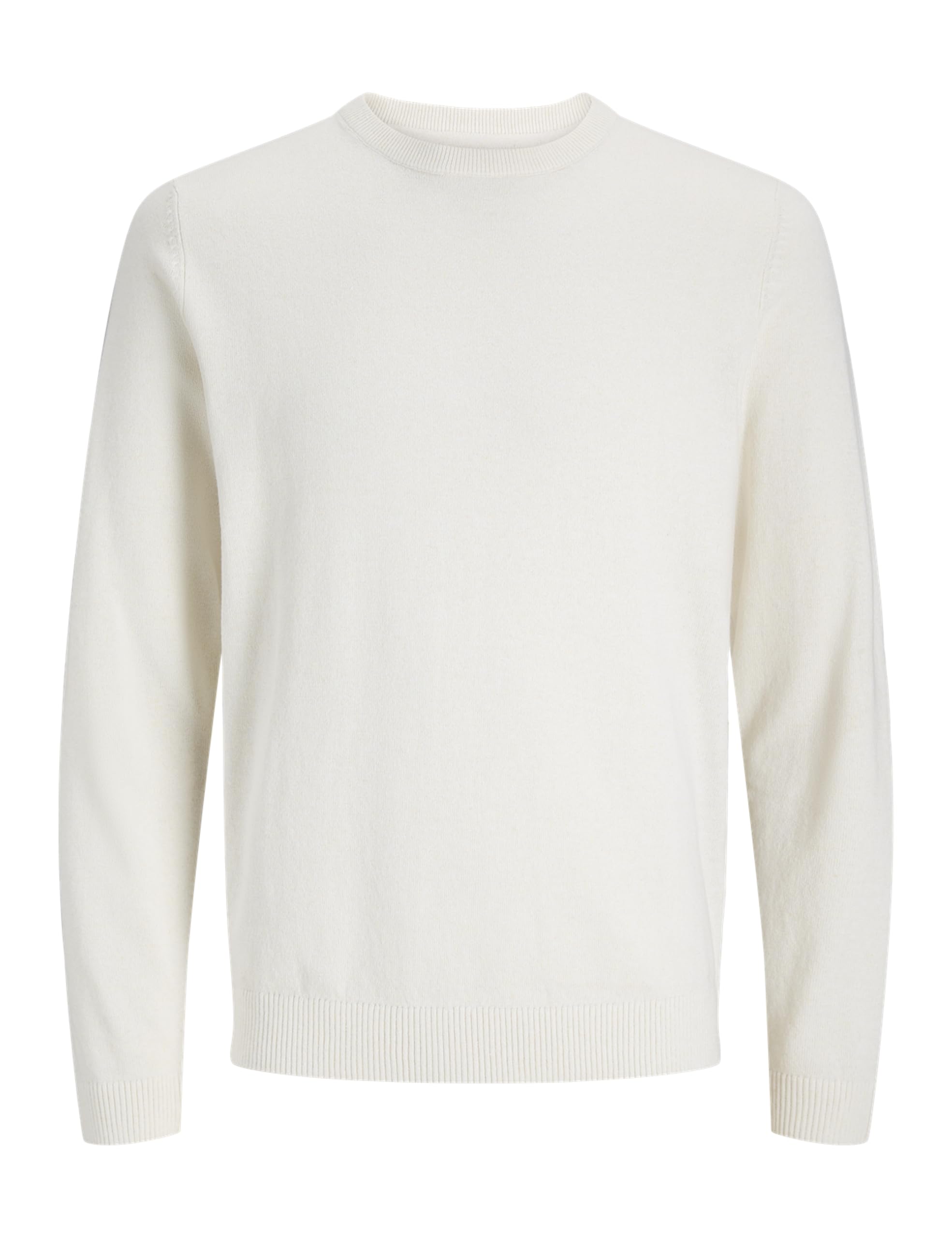 JJ REBEL Men's Jrebcallum Knit Crew Neck Noos, Cloud Dancer, M
