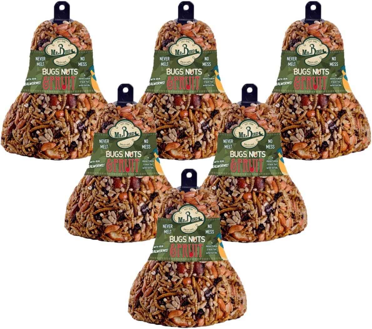 Mr. Bird 6Pack Bugs, Nuts, & Fruit Wild Bird Seed Bell 12