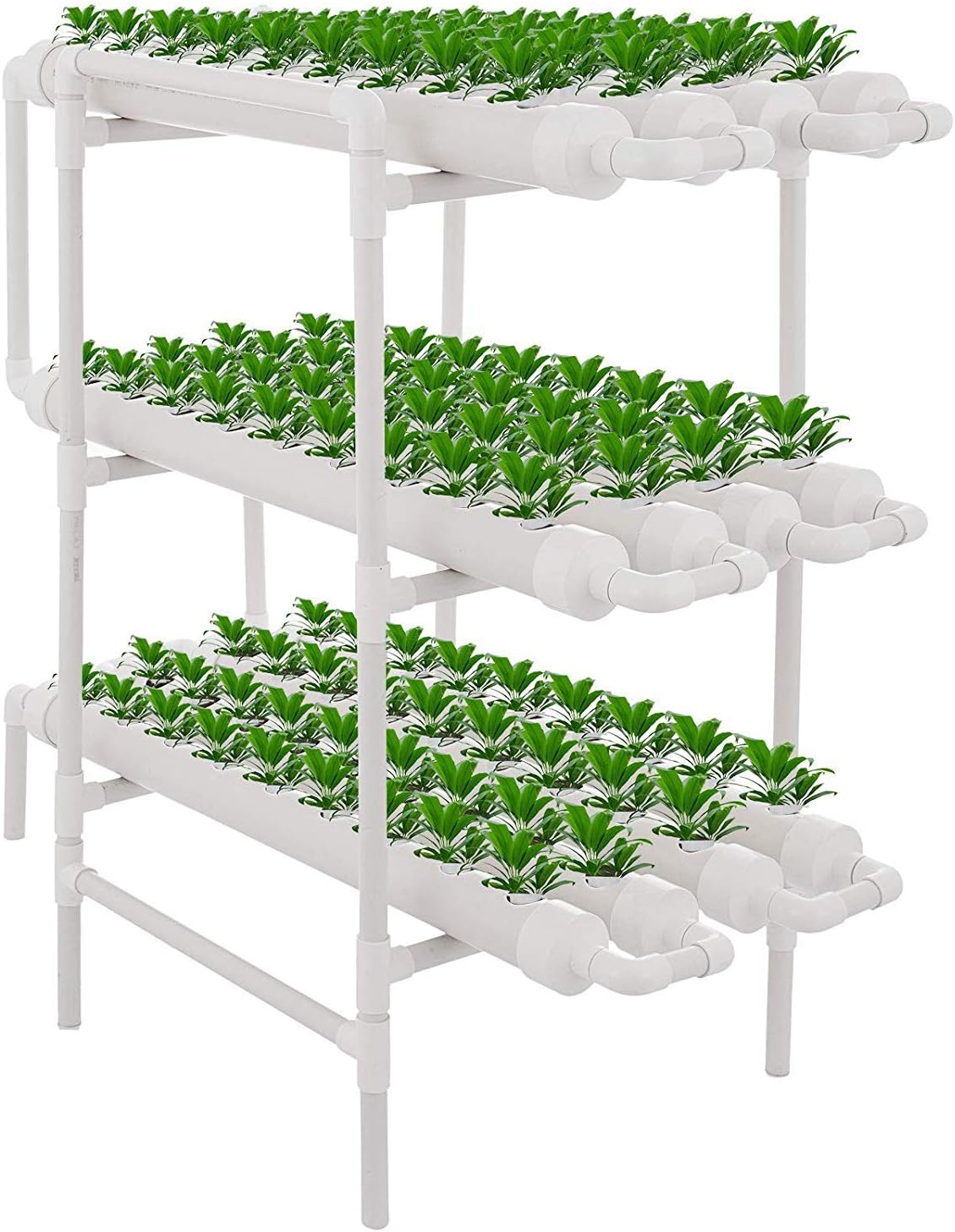 12 Pipes 3 Layers 108 Plant Sites Hydroponic Grow Kit System Culture Drain-Lever