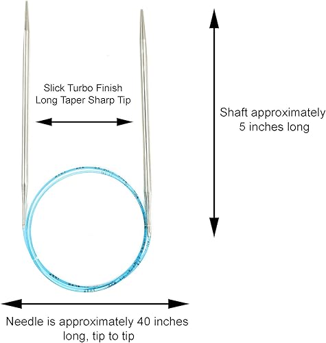 Miniatura 3 de addi Agujas de tejer circulares Rocket Turbo cordón azul 40 pulgadas (39.4in) US 13 (0.354in) paquete con 10 marcadores de puntada Artsiga Crafts