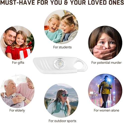 Miniatura 5 de Alarma de seguridad personal para mujeres, alarma personal de sonido seguro de 140 dB con luz estroboscópica, dispositivo de sirena de protección