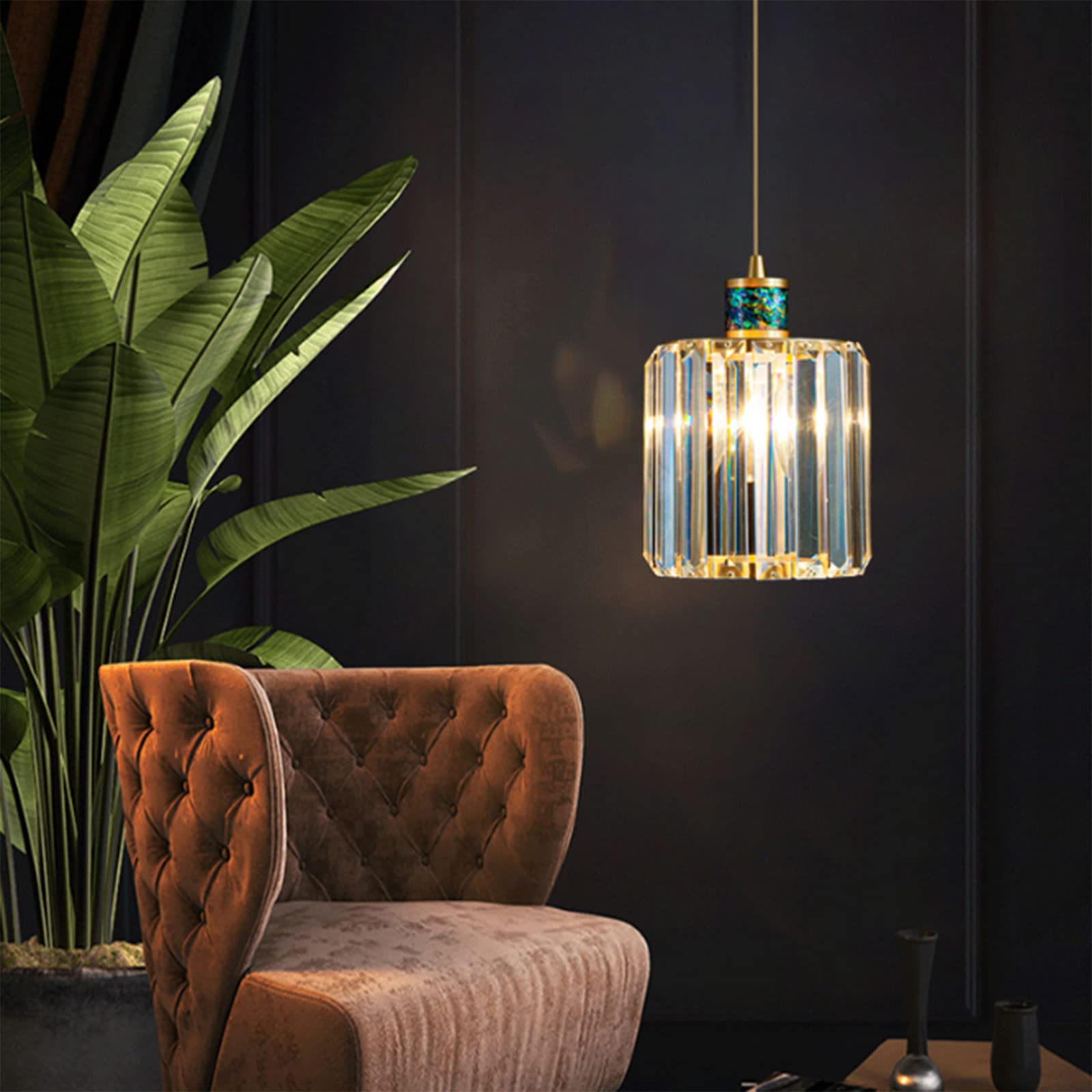 Petite suspension en cristal nordique réglable pour chambre et couloir