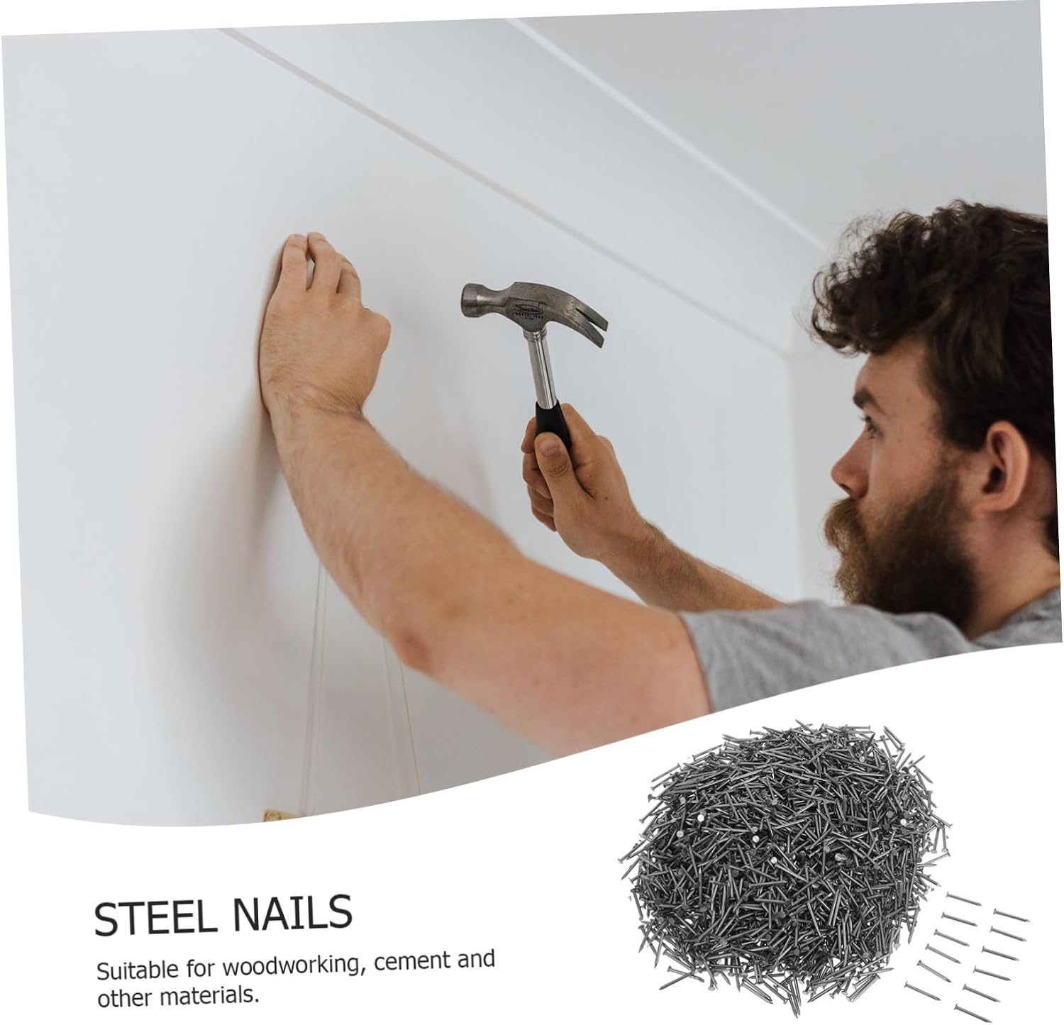 ORFOFE 1bag Stainless Steel Wall Nails Cement Nails for Concrete Strong Penetration Design for Crafts and Repairs