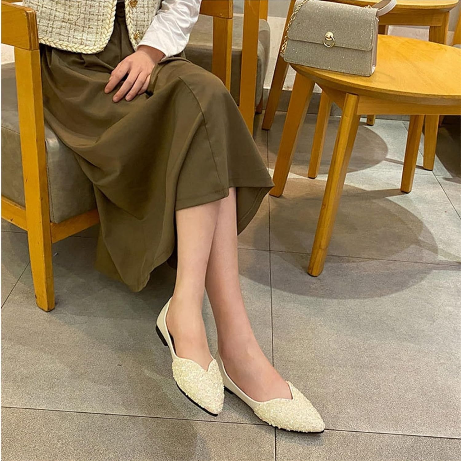 ウェディングシューズ ローヒール パンプス パーティーシューズ 美脚 キラキラ レディースシューズ フラットシューズ フラットパンプ