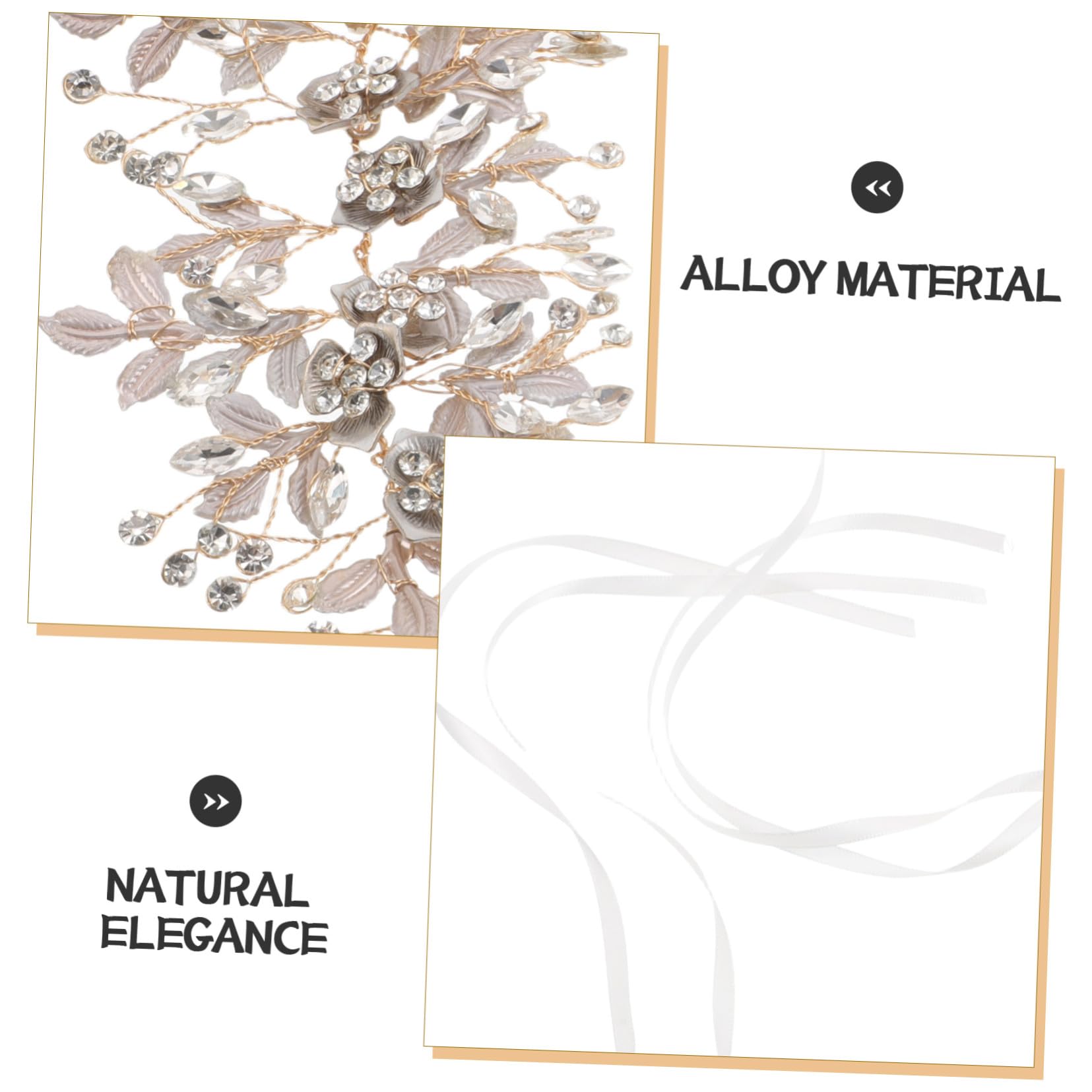 Wedding Headpiece per Sposa con Foglie Dorate e Fiori Fermaglio Pettine Stabile Gioielli per Capelli da Sposa con Scintillanti Accessorio per Acconciature Eleganti e Eventi