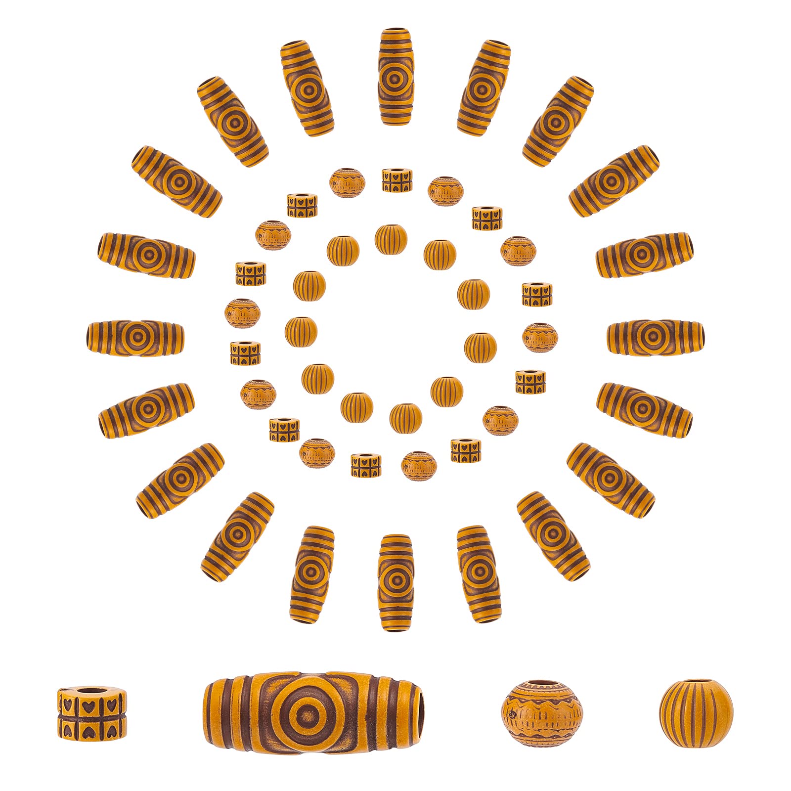 SUNNYCLUE 150 Pz Perline Macramè Imitazione Legno Perline Per Capelli