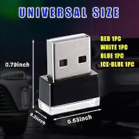 Vista 2 de Augeny 4 lámparas LED USB para el interior del automóvil, luz nocturna decorativa USB enchufable, kit de iluminación ambiental portátil, accesorios