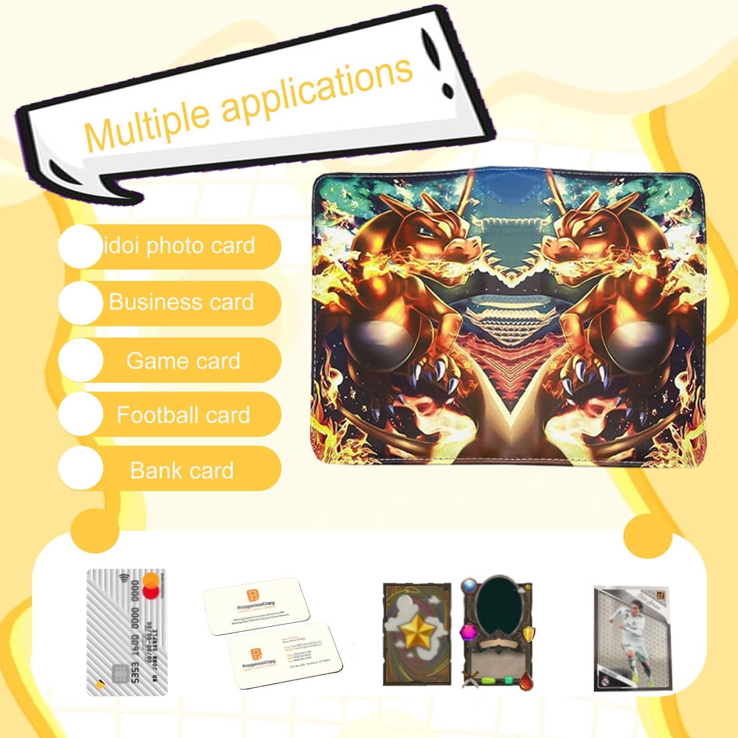 Classeur Carte,50 Pages Porte Carte pochette 400 Cartes,Pu Transparent et Etanche avec Sangle Elastique,Album Carte Pour Jouer Cartes,Jeu Carte,un Cadeau pour Garçons Filles