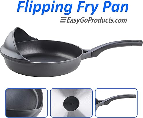 Miniatura 6 de EasyGoProducts Black Flip 11" - Sartén para freír con revestimiento antiadherente de 3 capas - Sin PFOA pendiente de patente