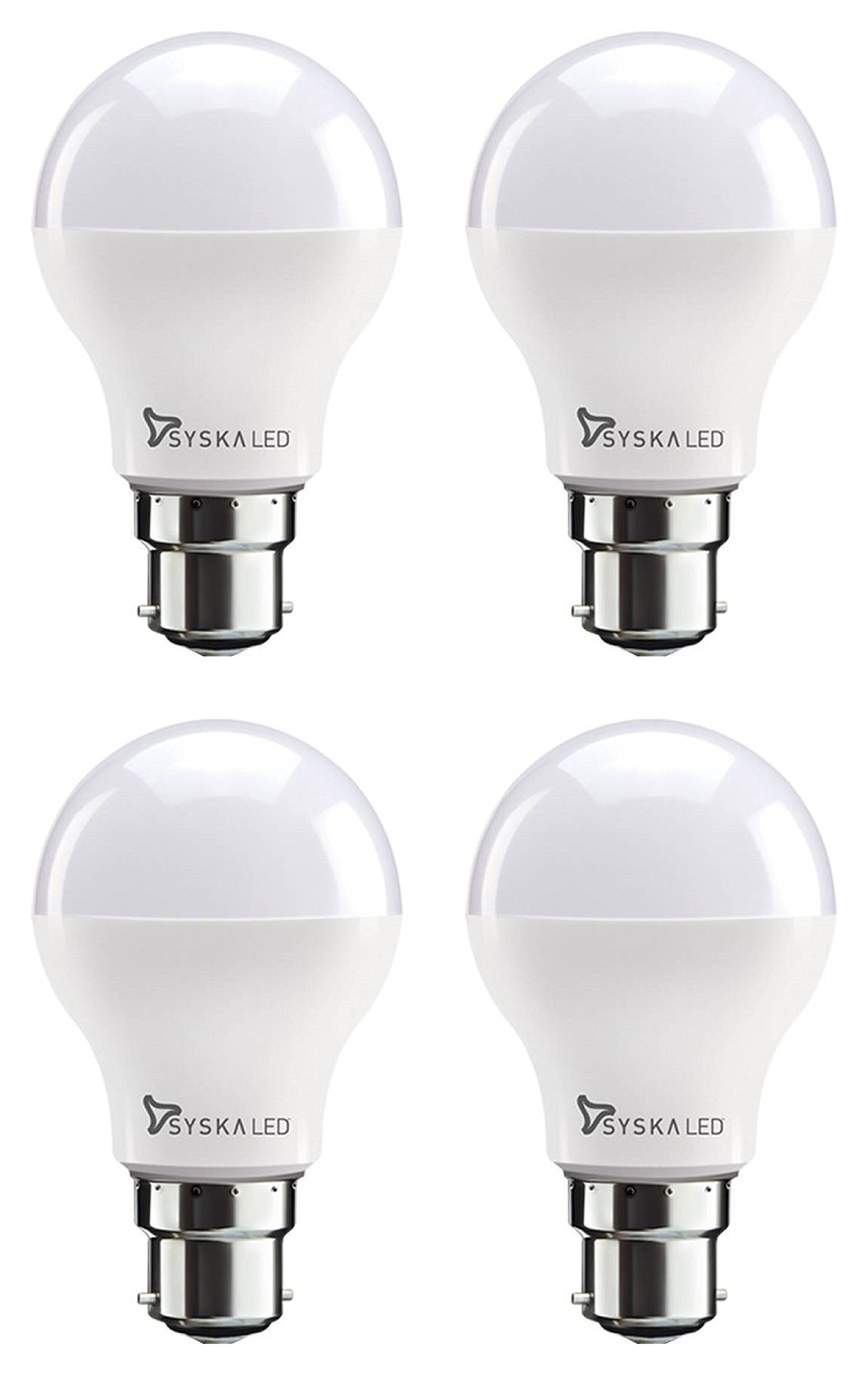 SYSKA 15W B22 LED Cool Day Light Bulb, Pack of 4