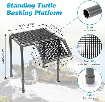 SKARUS Standing Turtle Basking Platform Ramp for 15-75 Gallon Aquariums
