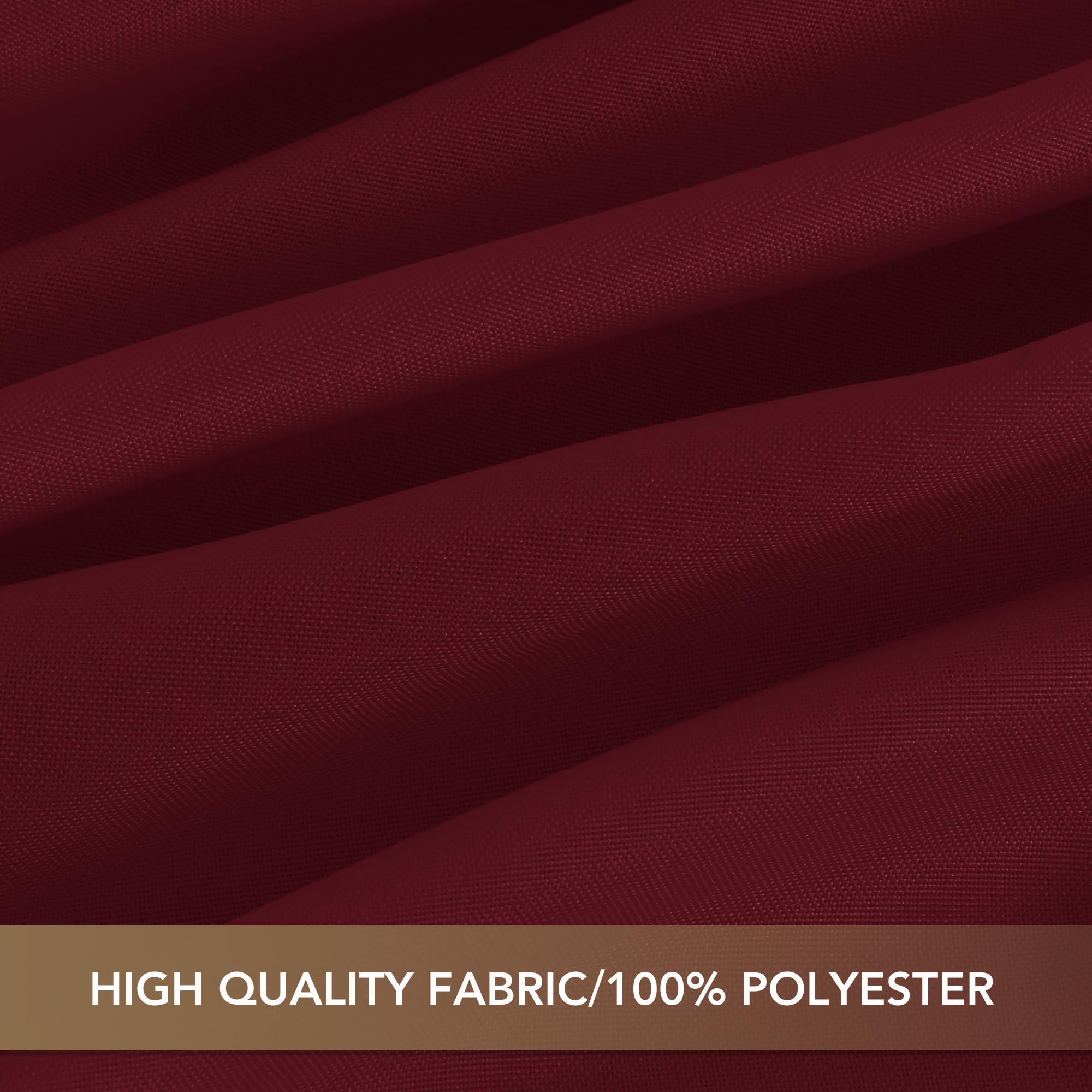 sancua Obrusy na prostokątne stoły 20 cm, 8 sztuk, zmywalny, z tkaniny poliestrowej, na przyjęcie bożonarodzeniowe, urodziny, bankiet, 152 x 300 cm, bordowy