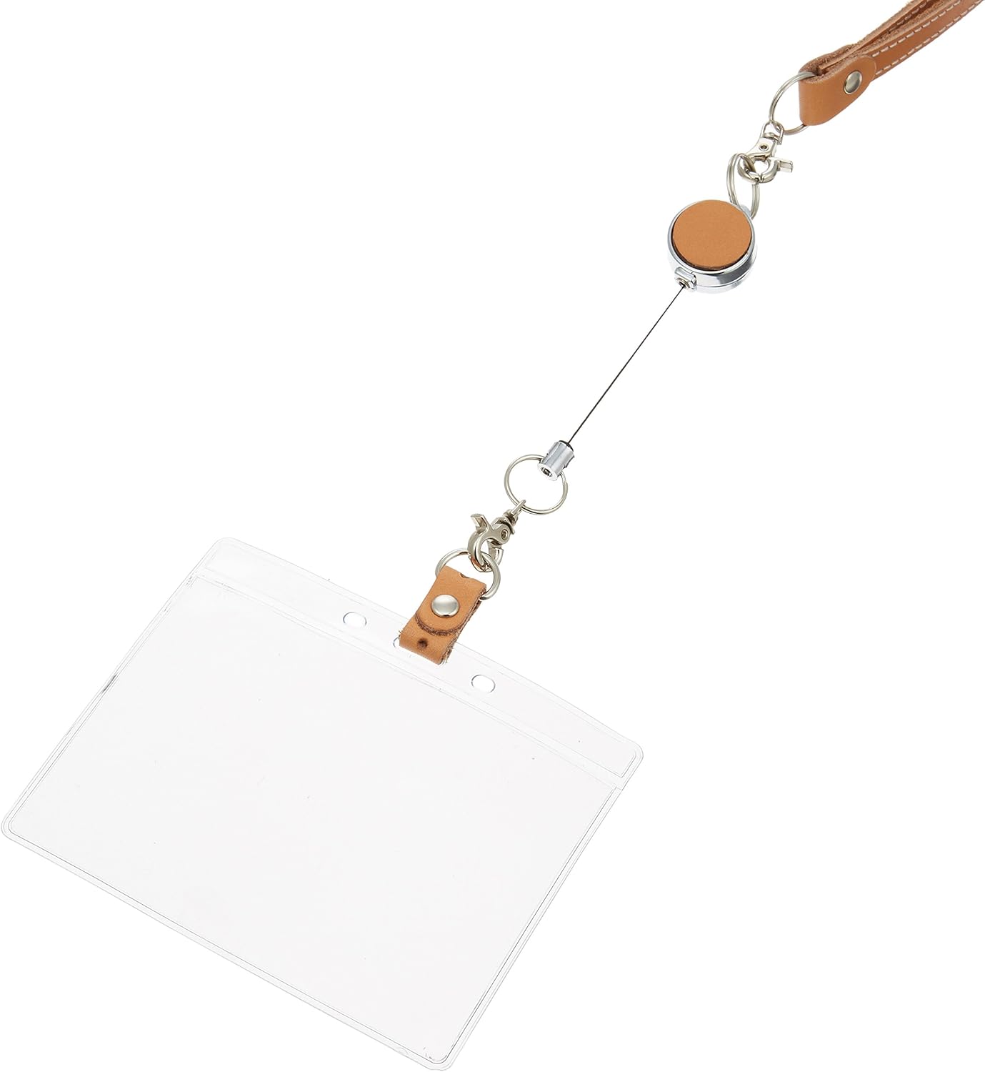 Neck Strap ID Beige with case, Clear