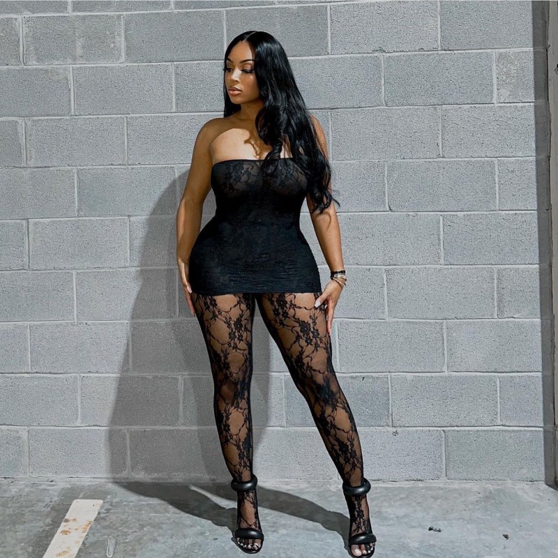 Amazon.com: acelyn 2 Piece Outfits for Women Sexy See Through Lace Tube  Dress Summer Bodycon Mesh Sheer Tight Legging Sets Pantyhose  Jumpsuits,Pink,S : Clothing, Shoes & Jewelry