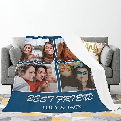 Vista 118 de Manta personalizada con texto fotográfico, manta de imagen personalizada para bebé, madre, padre, adultos, amigos, amantes, regalo personalizado
